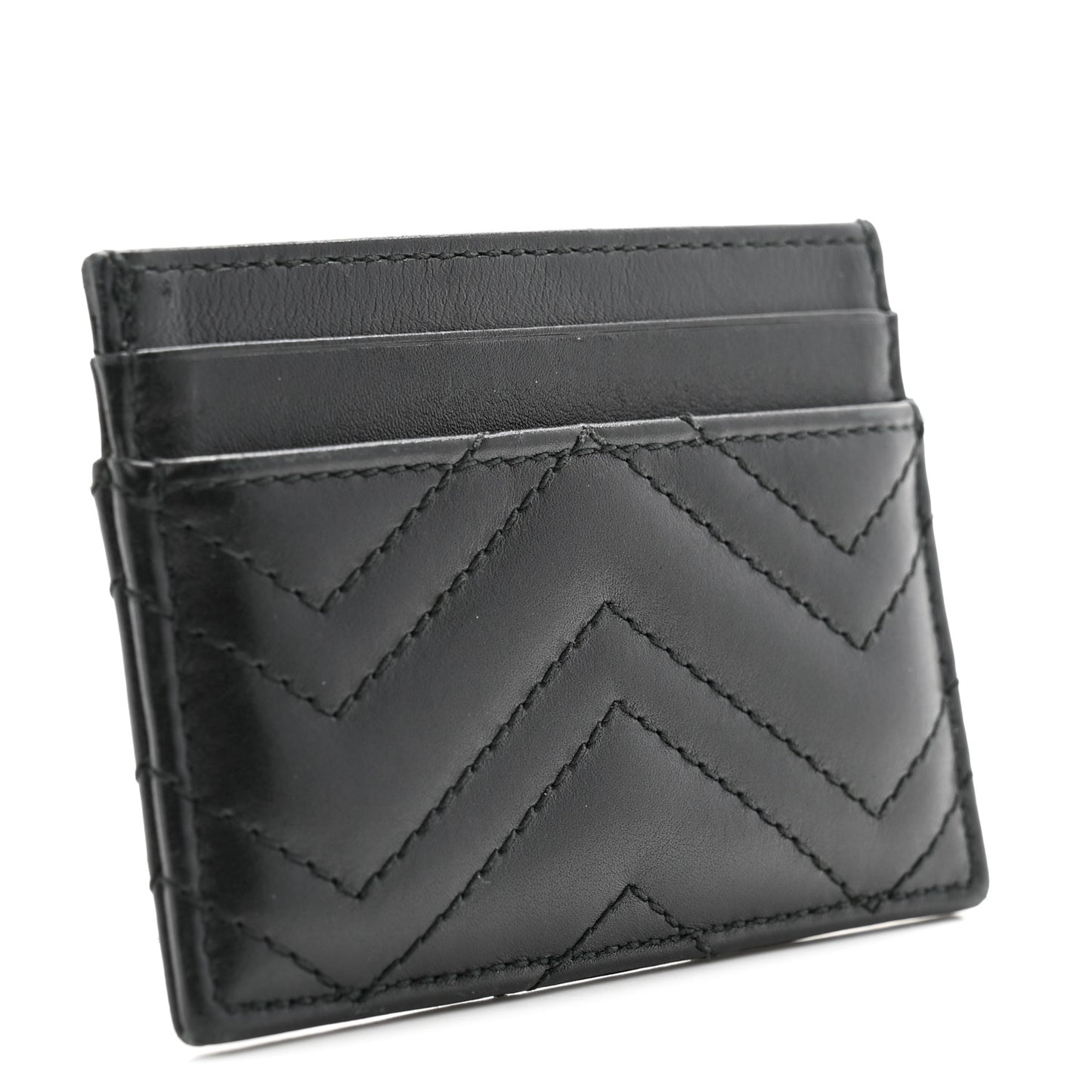 Calfskin Matelasse GG Marmont Card Holder Black