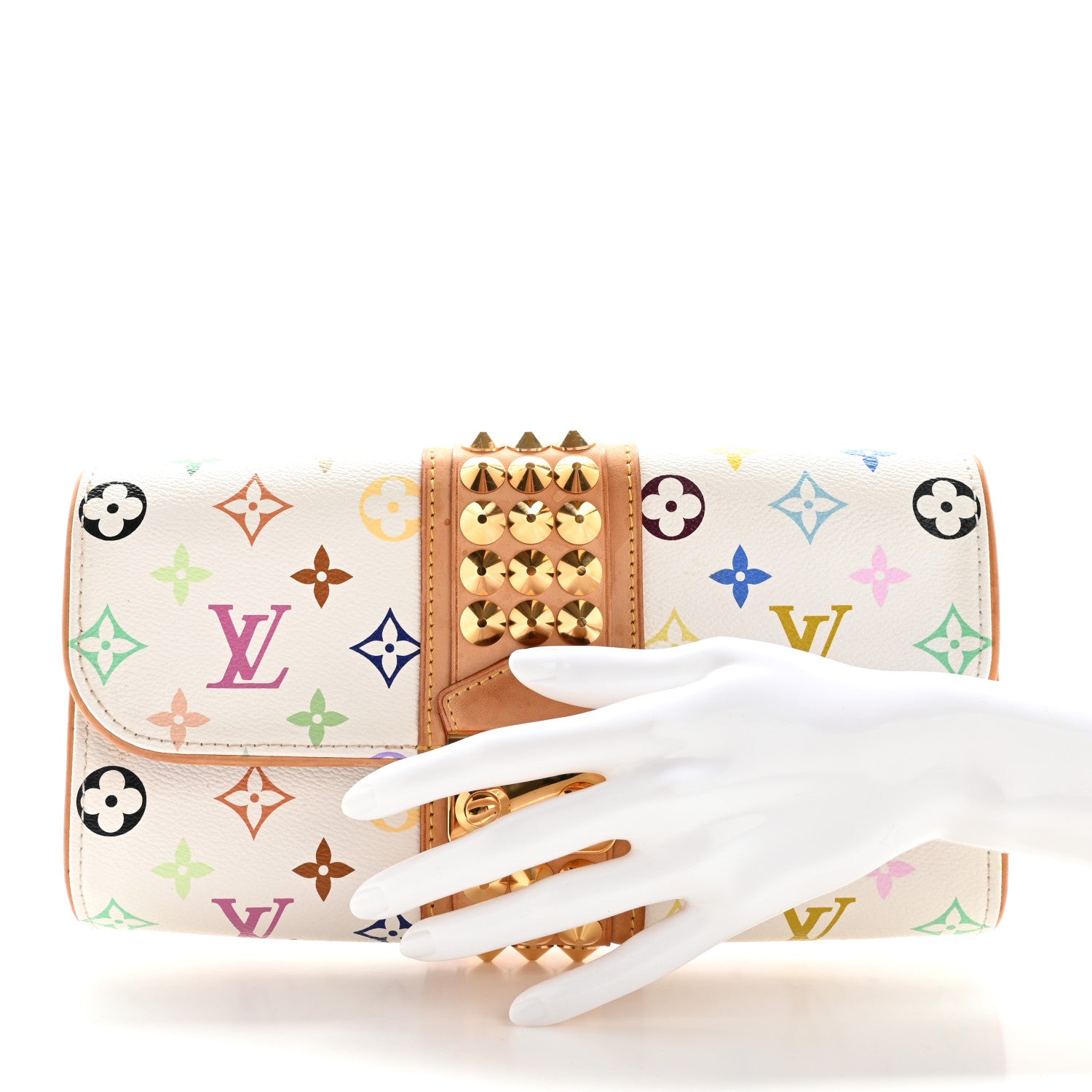 Louis Vuitton Monogram Multicolor Courtney Clutch White 2 of 17