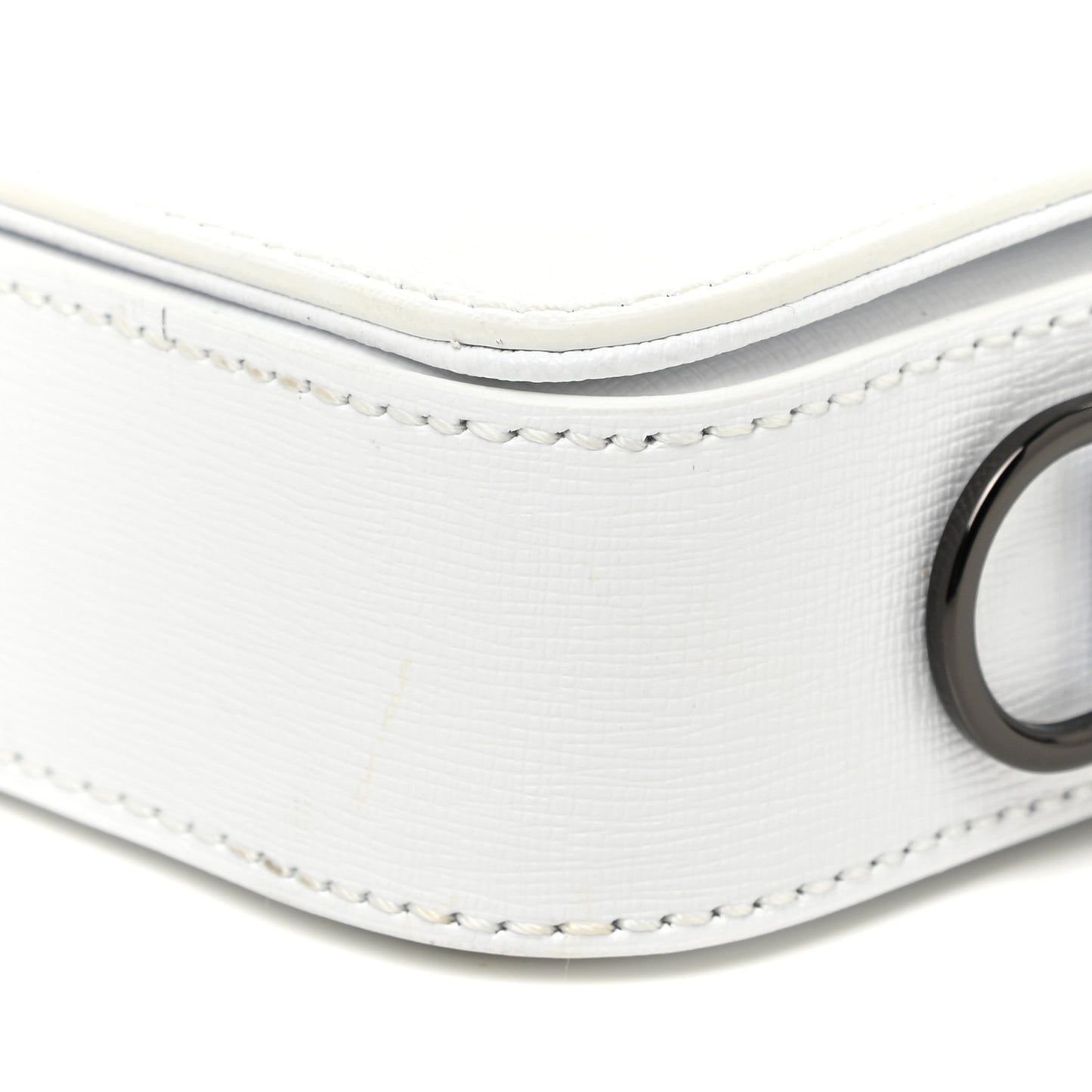 Saffiano Flap Shoulder Bag White