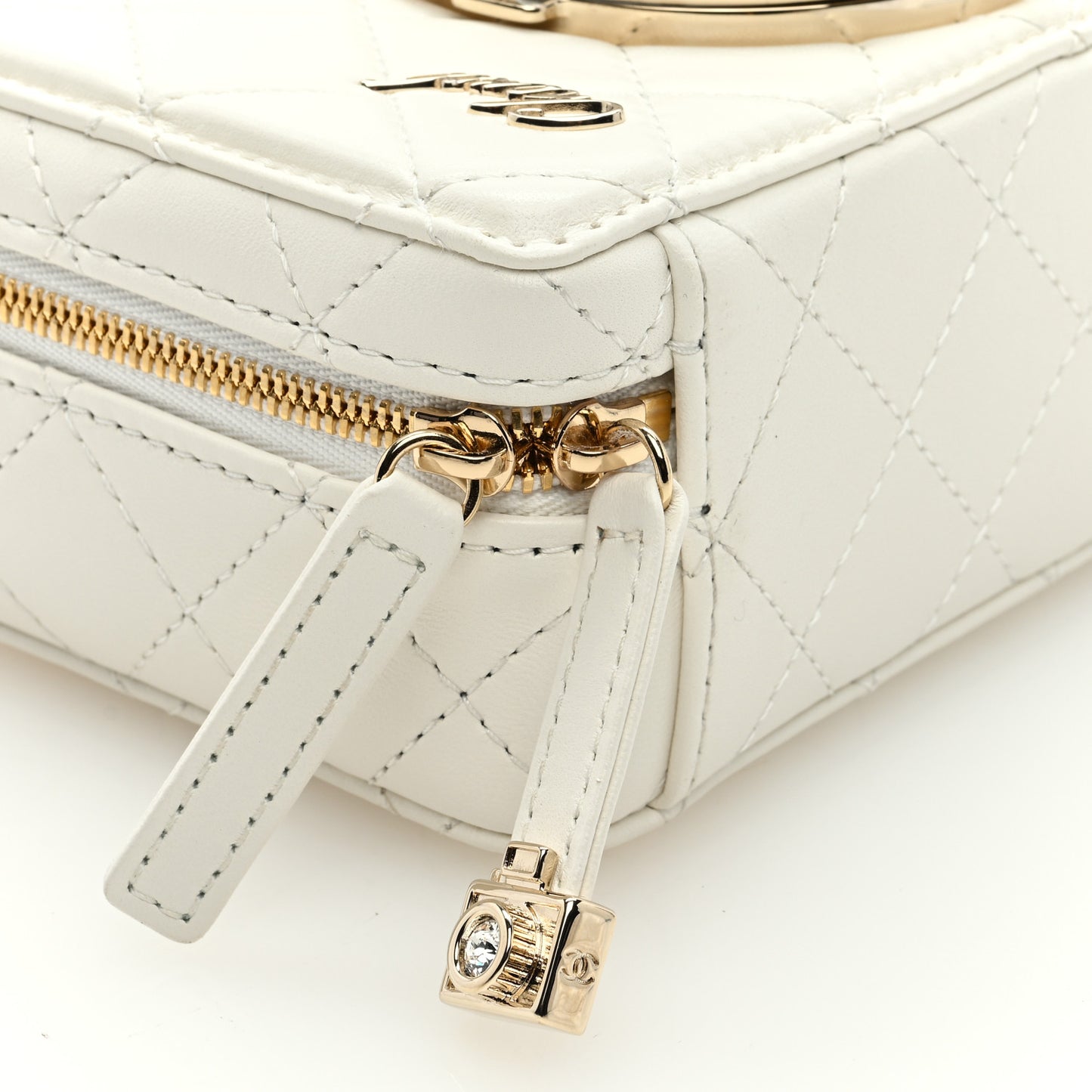 Lambskin Quilted Coco Click Bag White
