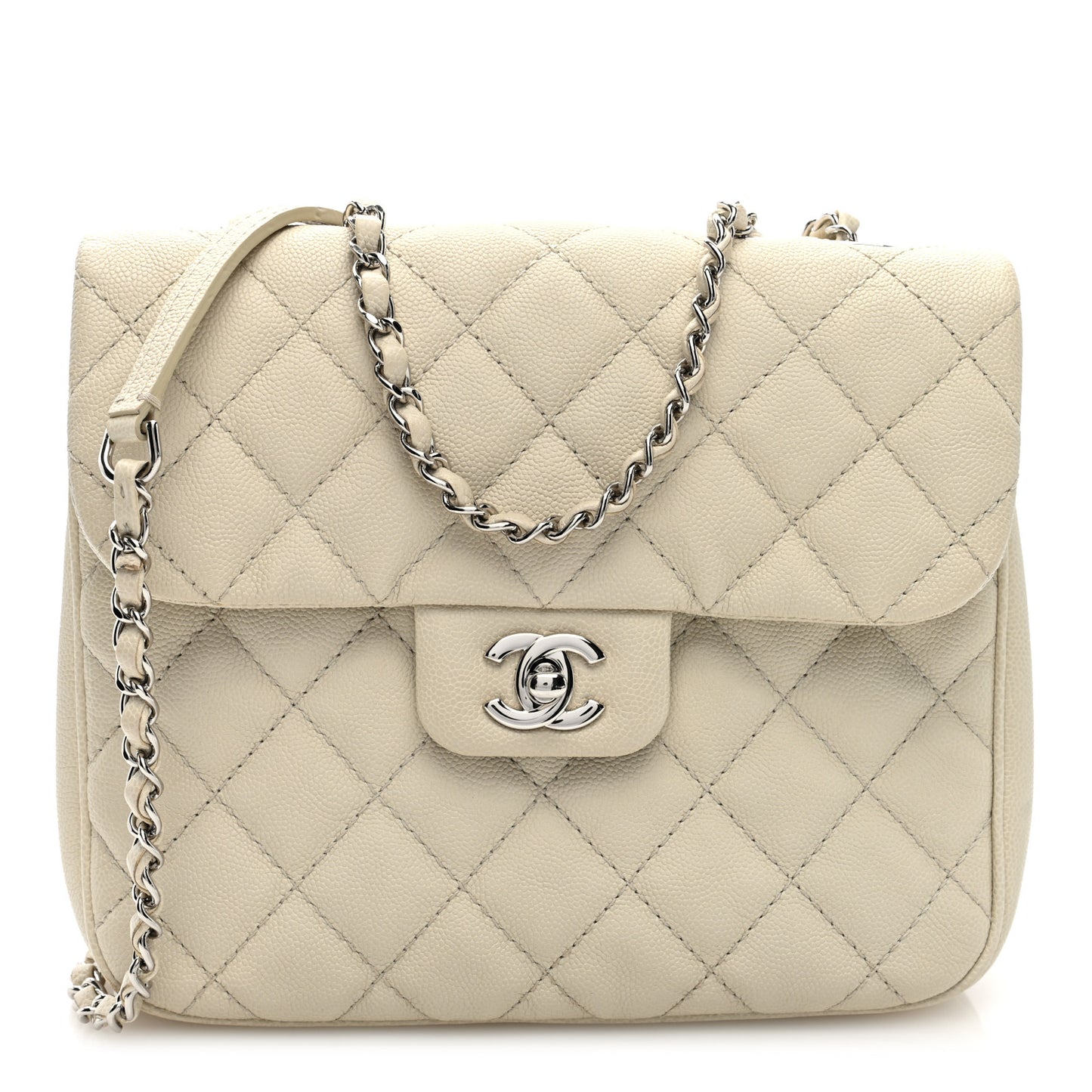 Caviar Quilted Medium Urban Companion Flap White