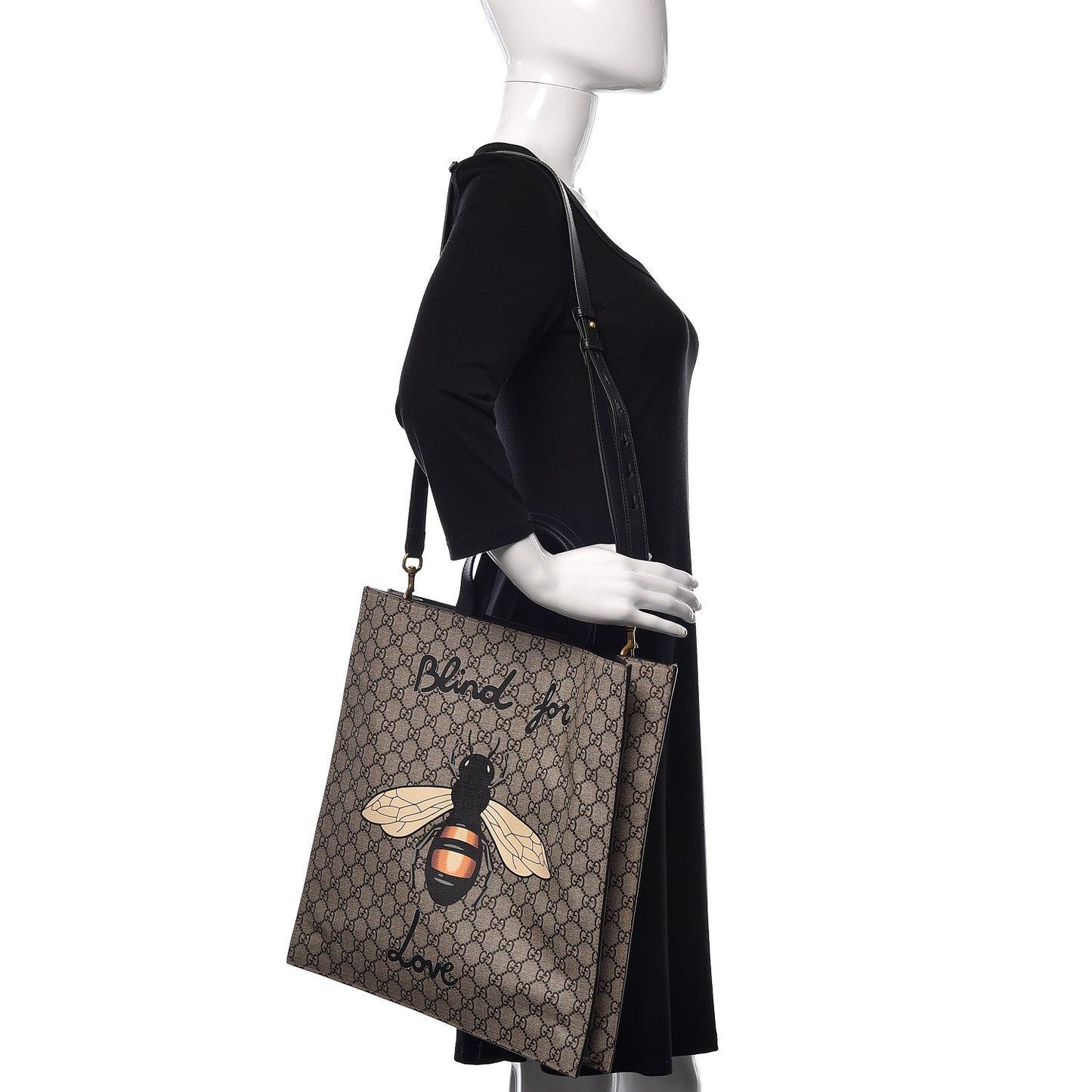 GG Supreme Monogram Blind for Love Vertical Tote
