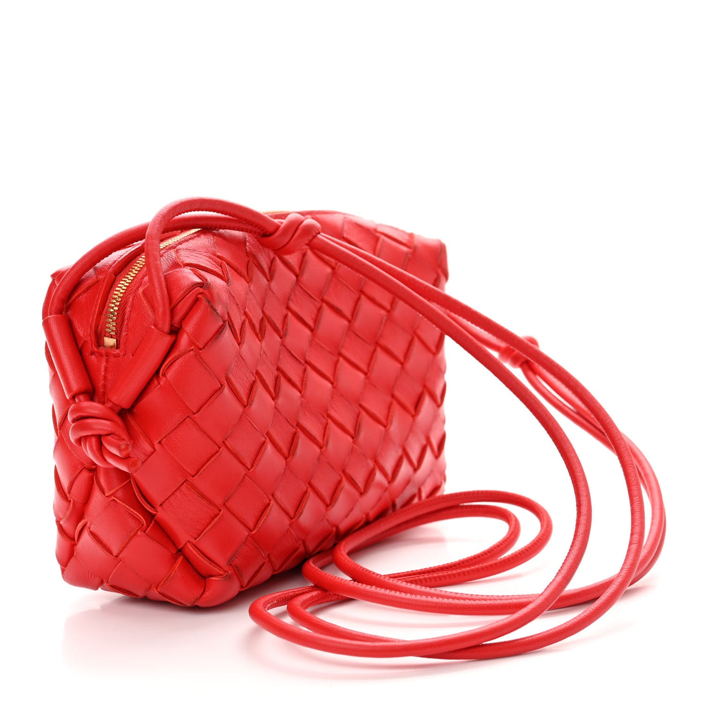 Nappa Intrecciato Mini Loop Camera Bag Redstone