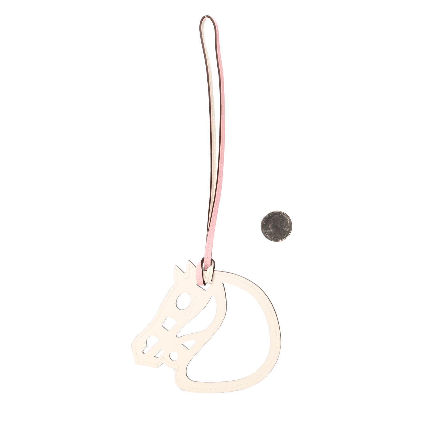 Hermes Swift Paddock Cheval Horse Bag Charm Rose Sakura White 2 of 3