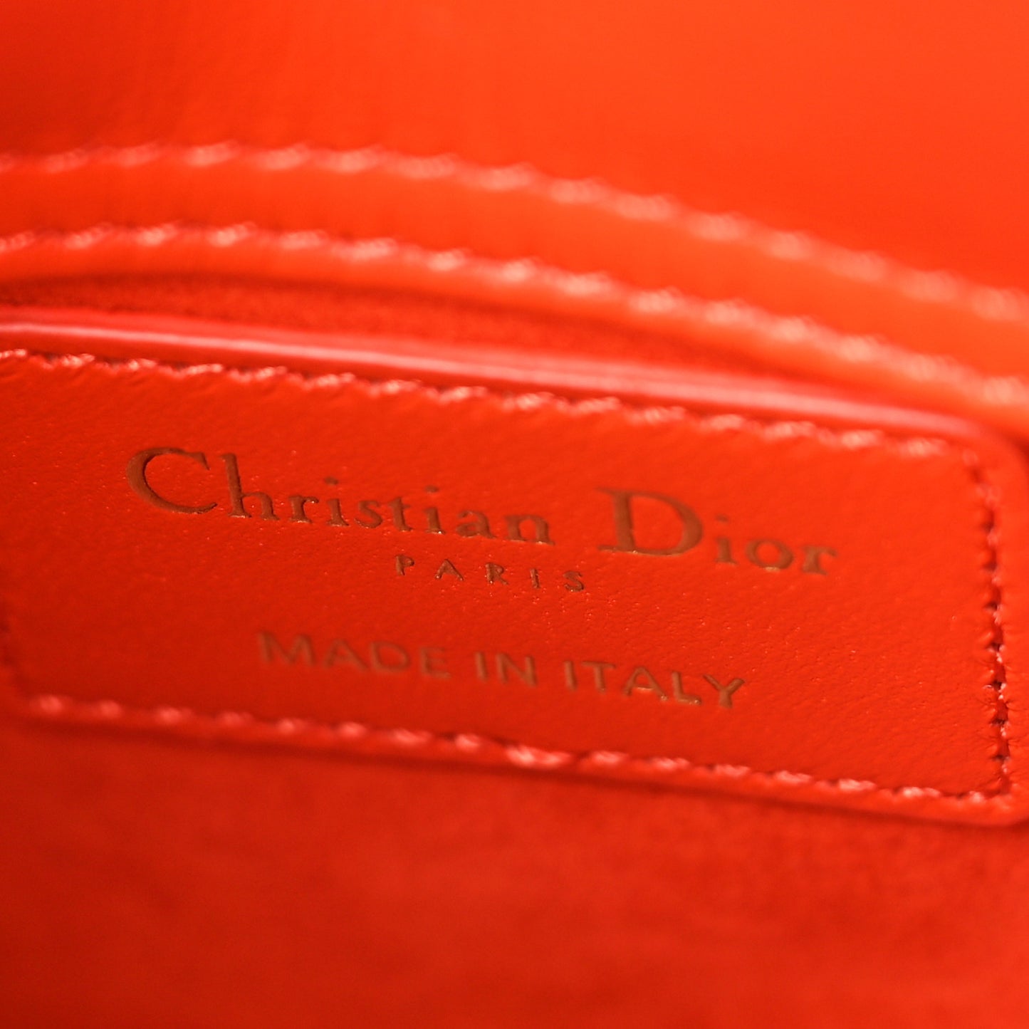 Lambskin Cannage Micro Lady Dior Orange