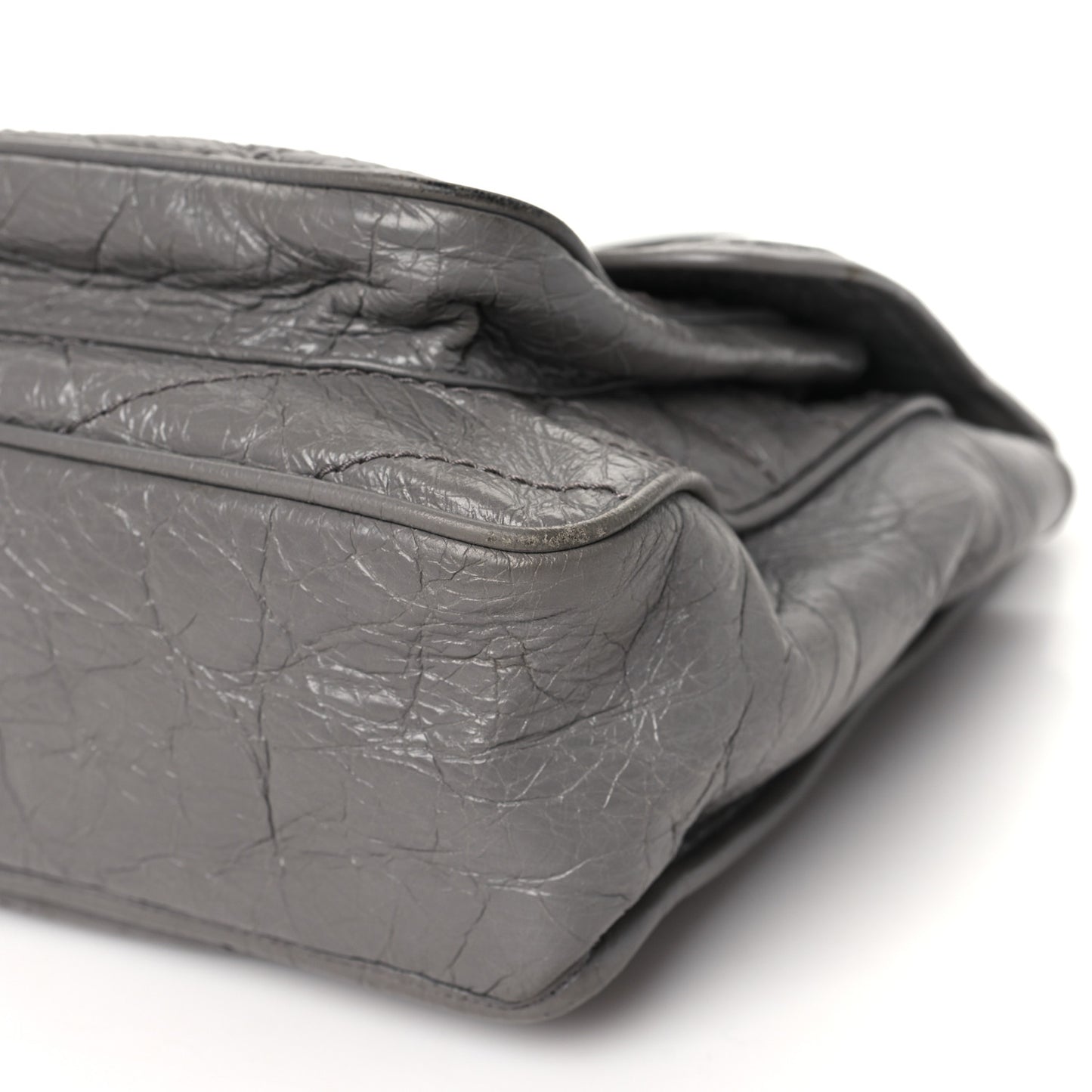 Crinkled Calfskin Matelasse Monogram Large Niki Chain Satchel Fog