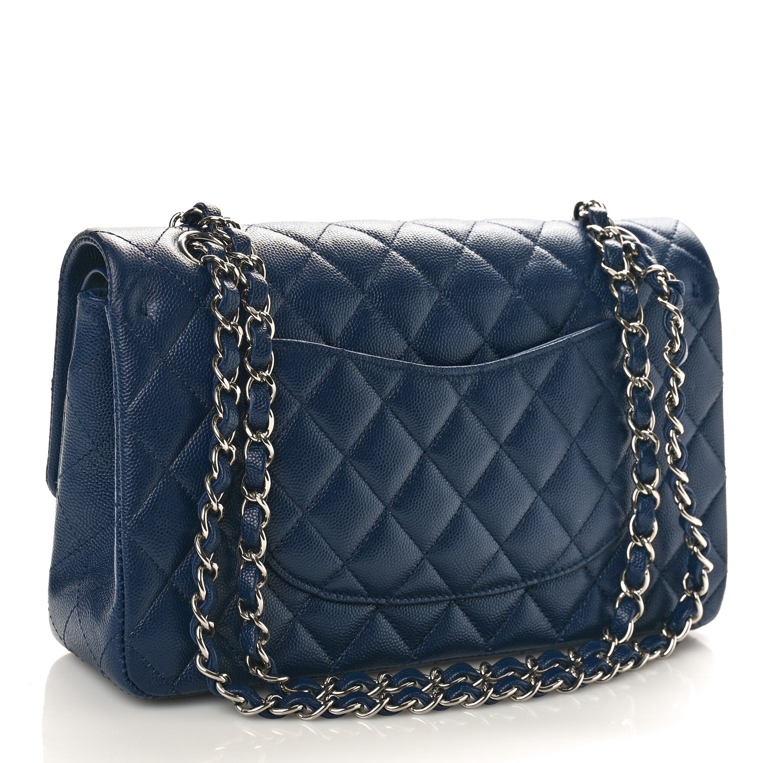 Chanel Caviar Quilted Medium Double Flap Navy 2 of 9