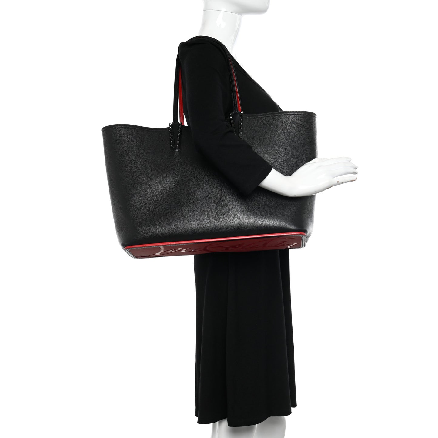 Calfskin Spikes East West Cabata Tote Black
