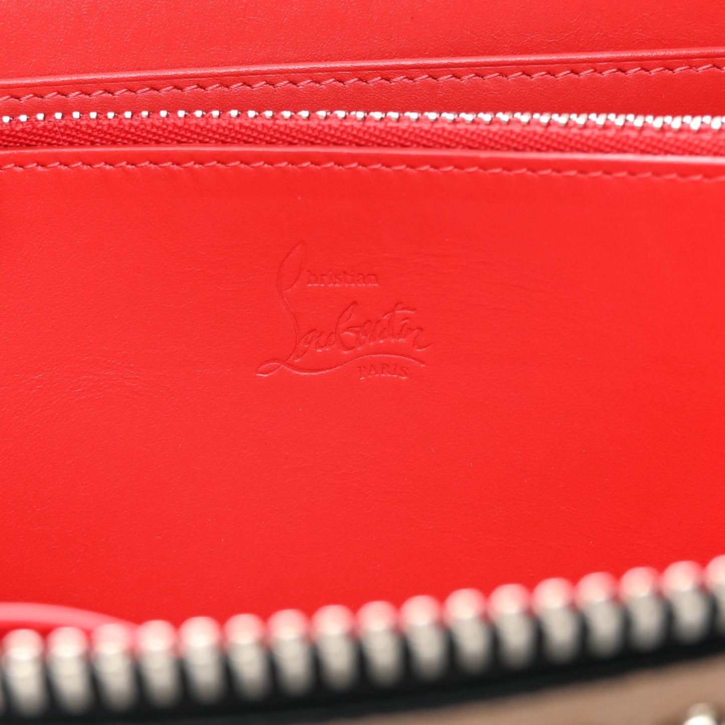 Calfskin Panettone Spiked Zip Around Wallet Dune