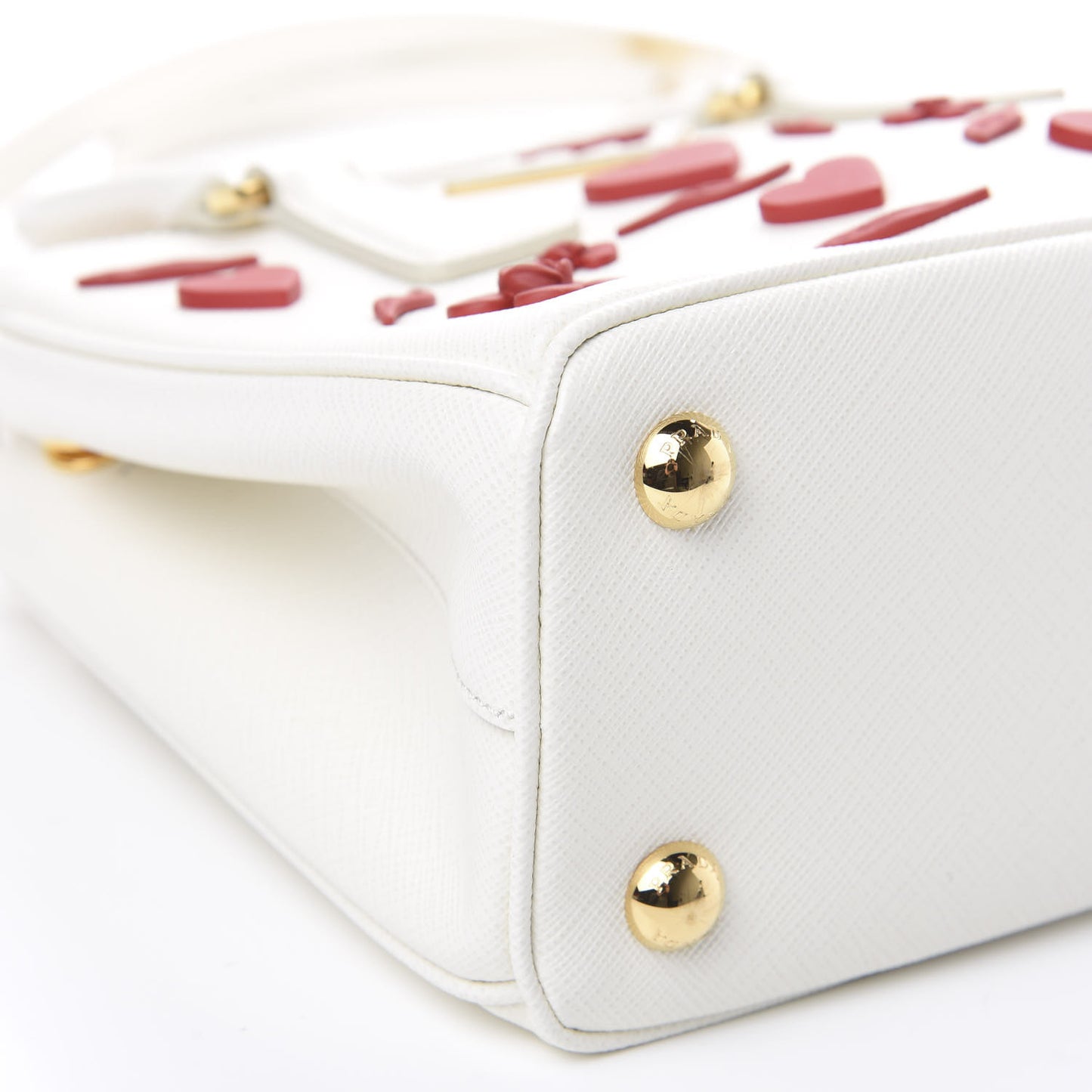 Saffiano Micro Galleria Double Zip Qixi Tote White Fuoco