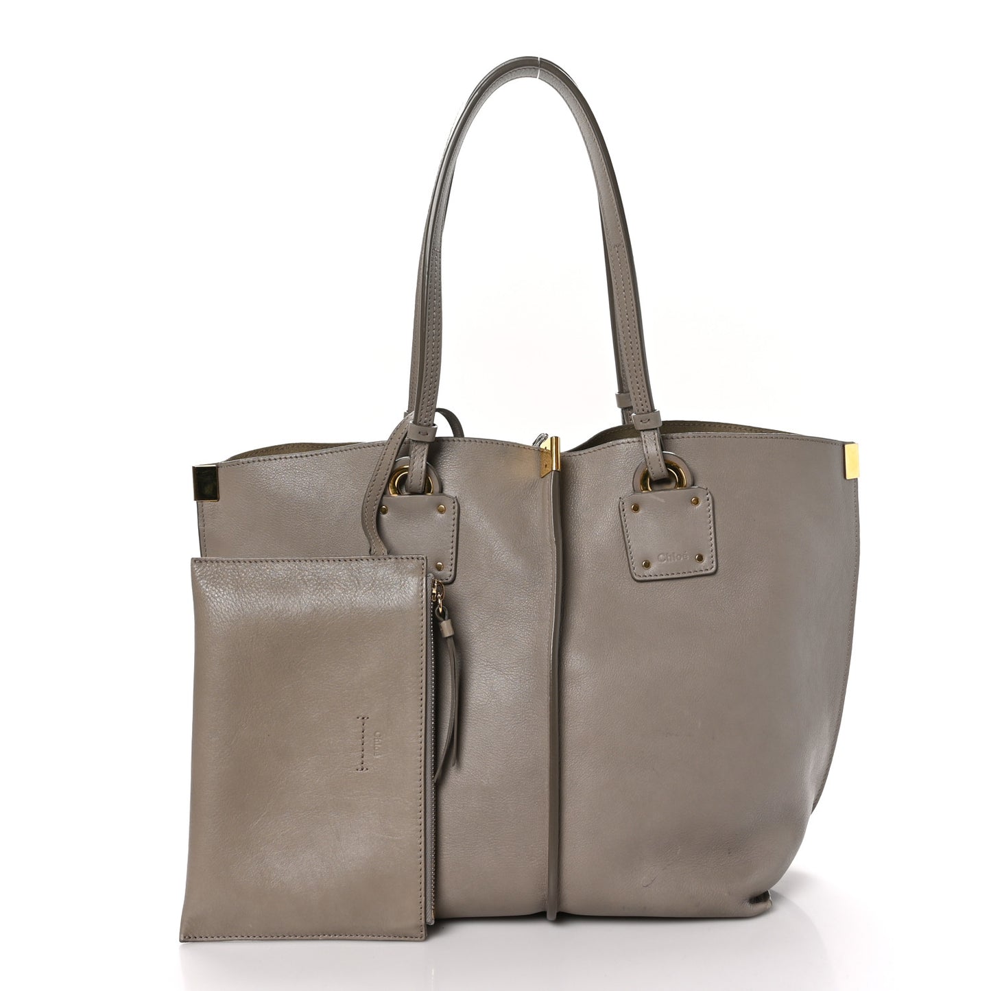 Smooth Calfskin Medium Vick Tote Motty Grey