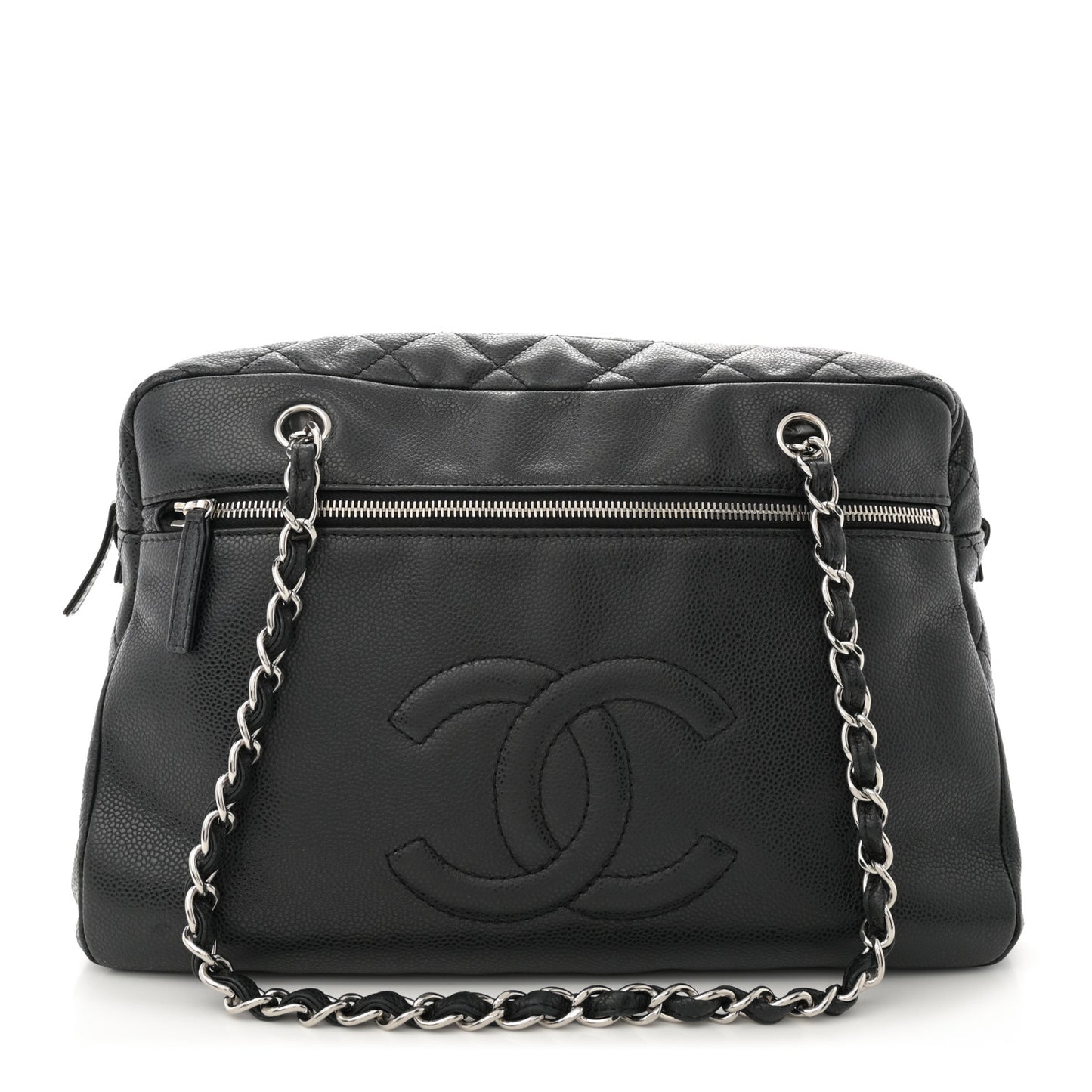 Caviar Quilted Timeless CC Bowler Bag Black
