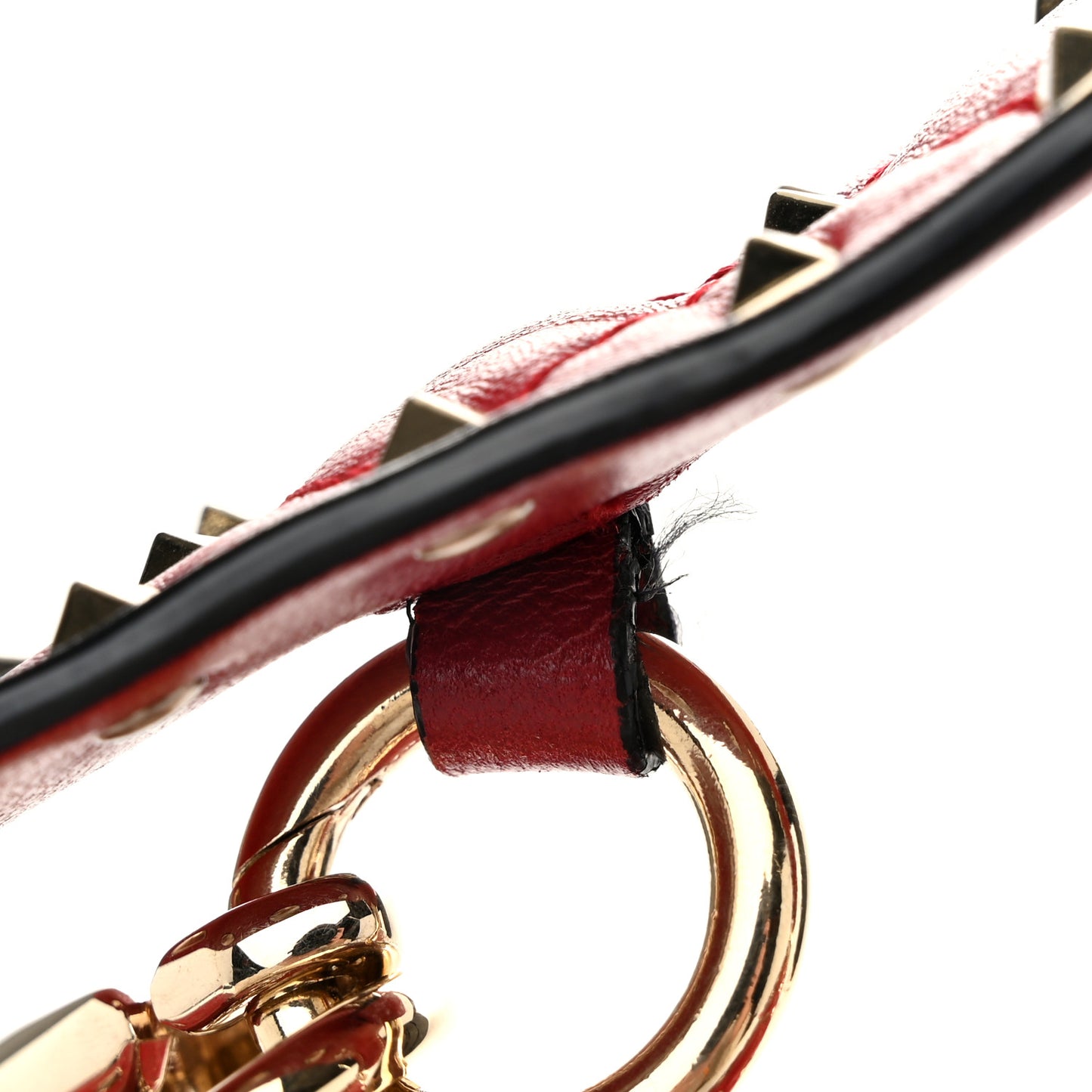 Nappa Large Rockstud Spike Shoulder Bag Rubino