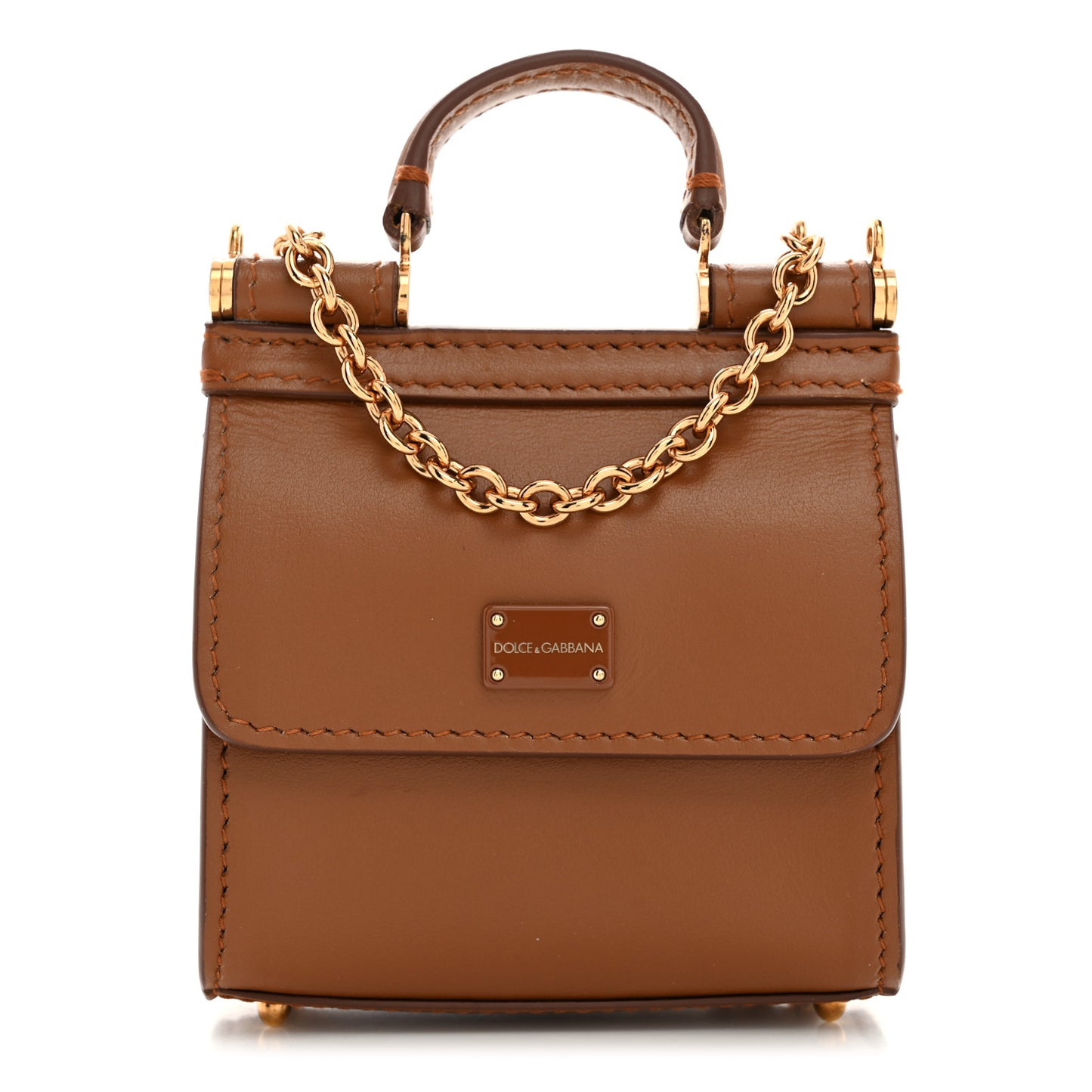 Calfskin Micro 58 Miss Sicily Satchel Brown