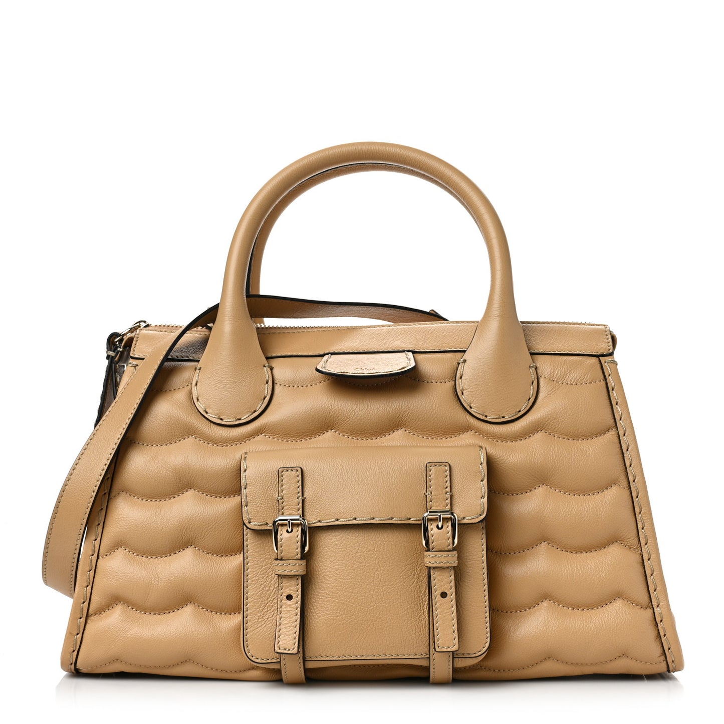 Buffalo Quilted Medium Edith Day Bag Soft Tan