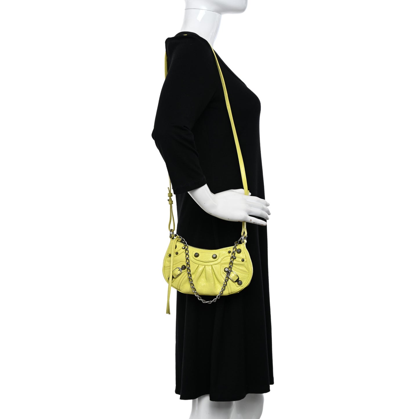 Agneau Arena Le Cagole Mini Purse With Chain Lime