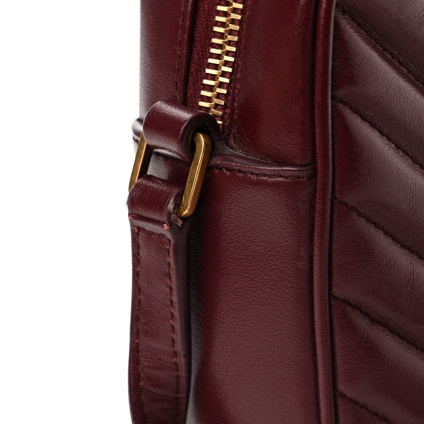Calfskin Matelasse Monogram Lou Camera Bag Dark Legion Red