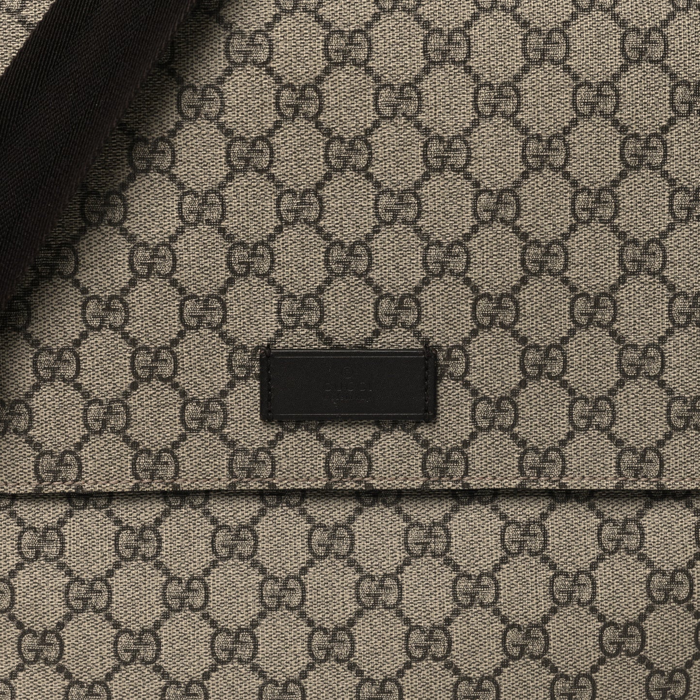 GG Plus Monogram Messenger Diaper Bag Dark Brown