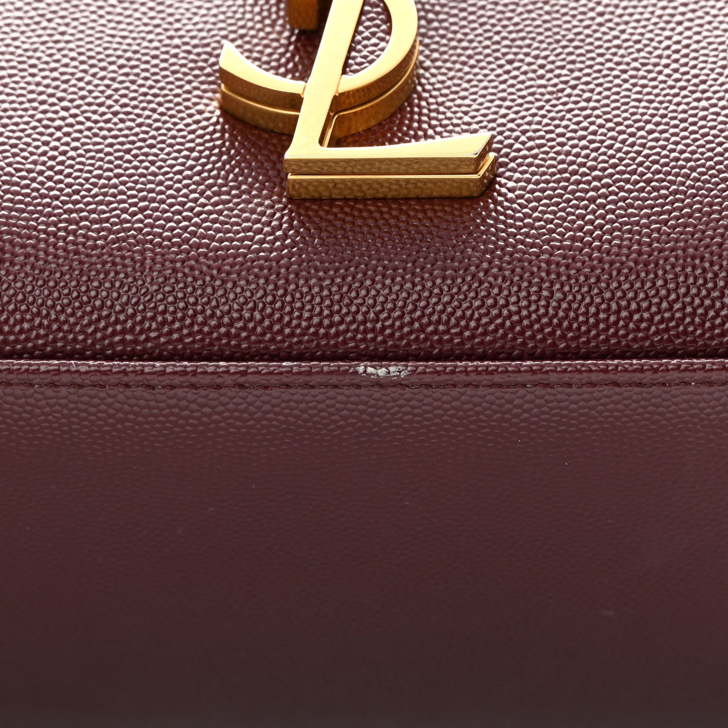 Saint Laurent Grain de Poudre Medium Classic Monogram Cassandra Top Handle Rouge Legion 11 of 12