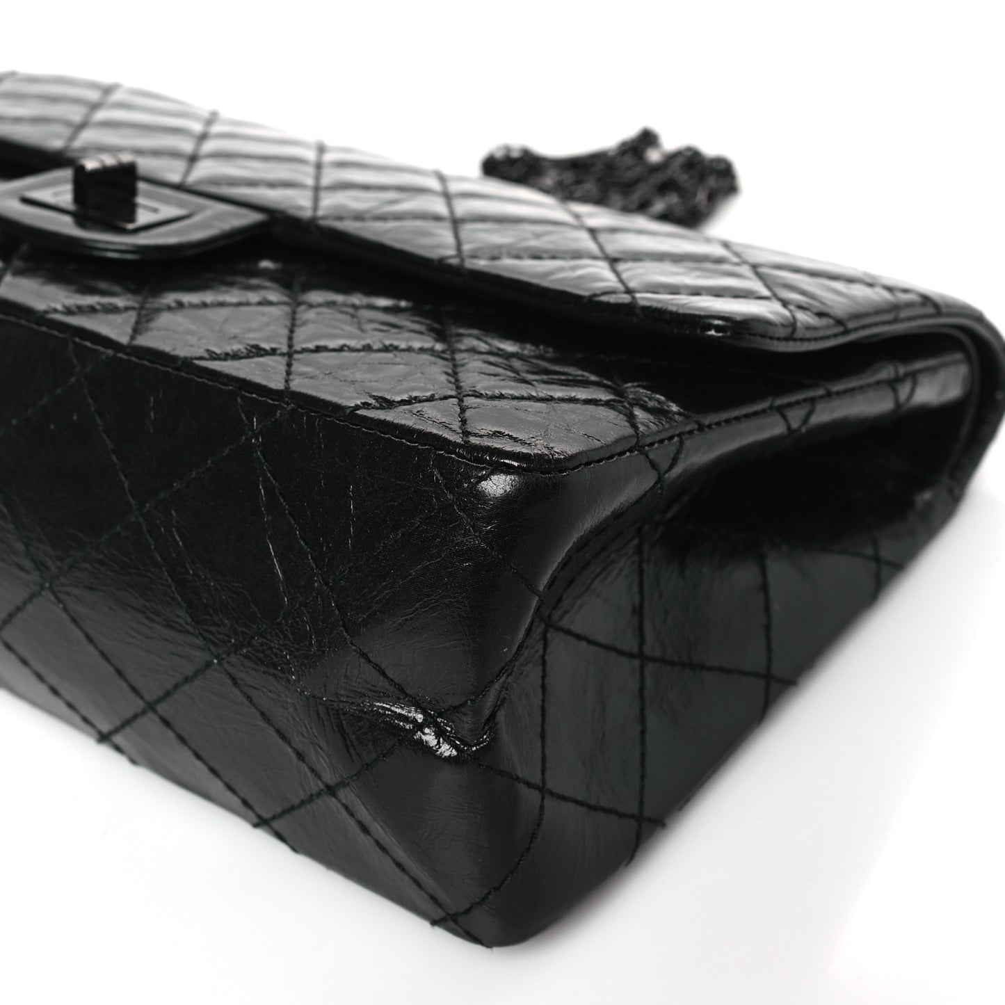 Glazed Calfskin Quilted 2.55 Reissue 226 Flap So Black