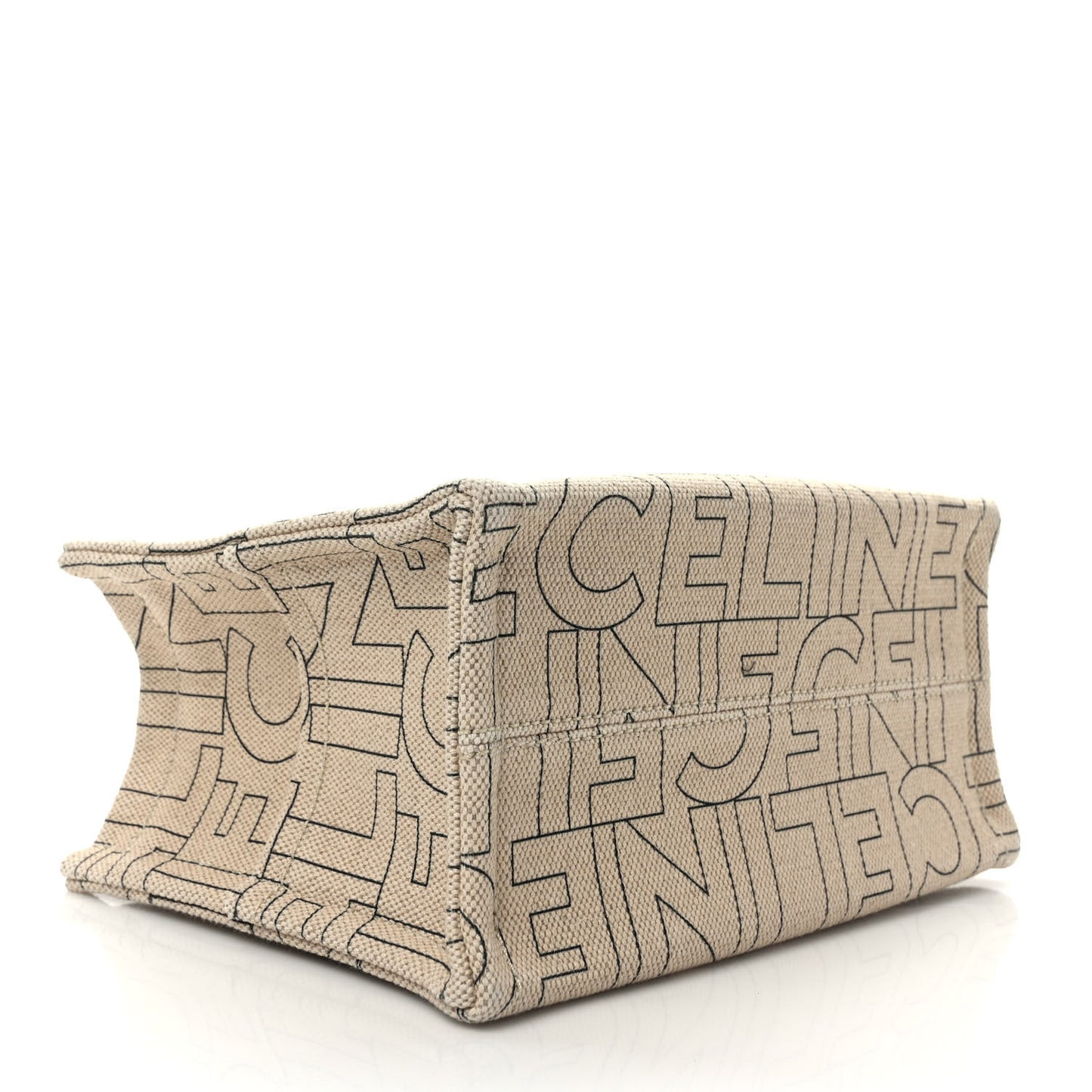 Canvas Calfskin All Over Print Small Cabas Thais Natural Tan