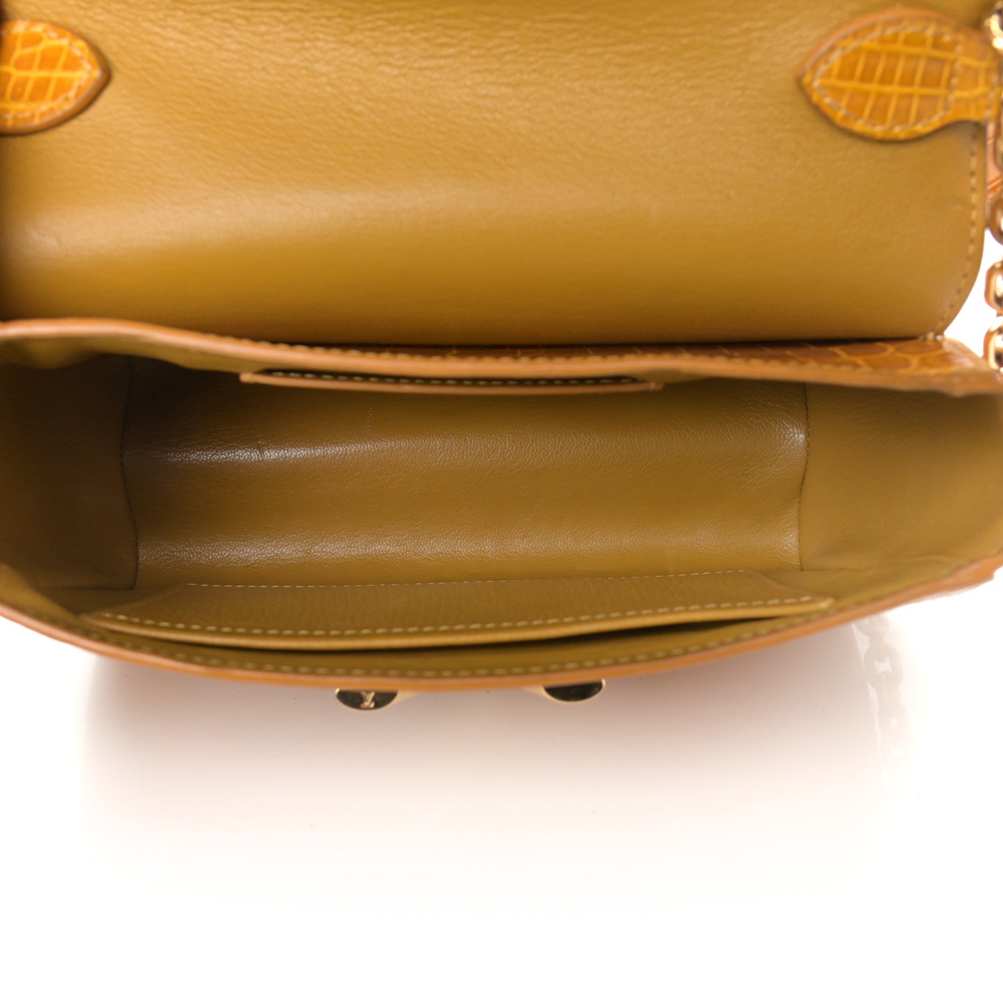 Crocodile Twist Shoulder Bag MM Jaune D'or