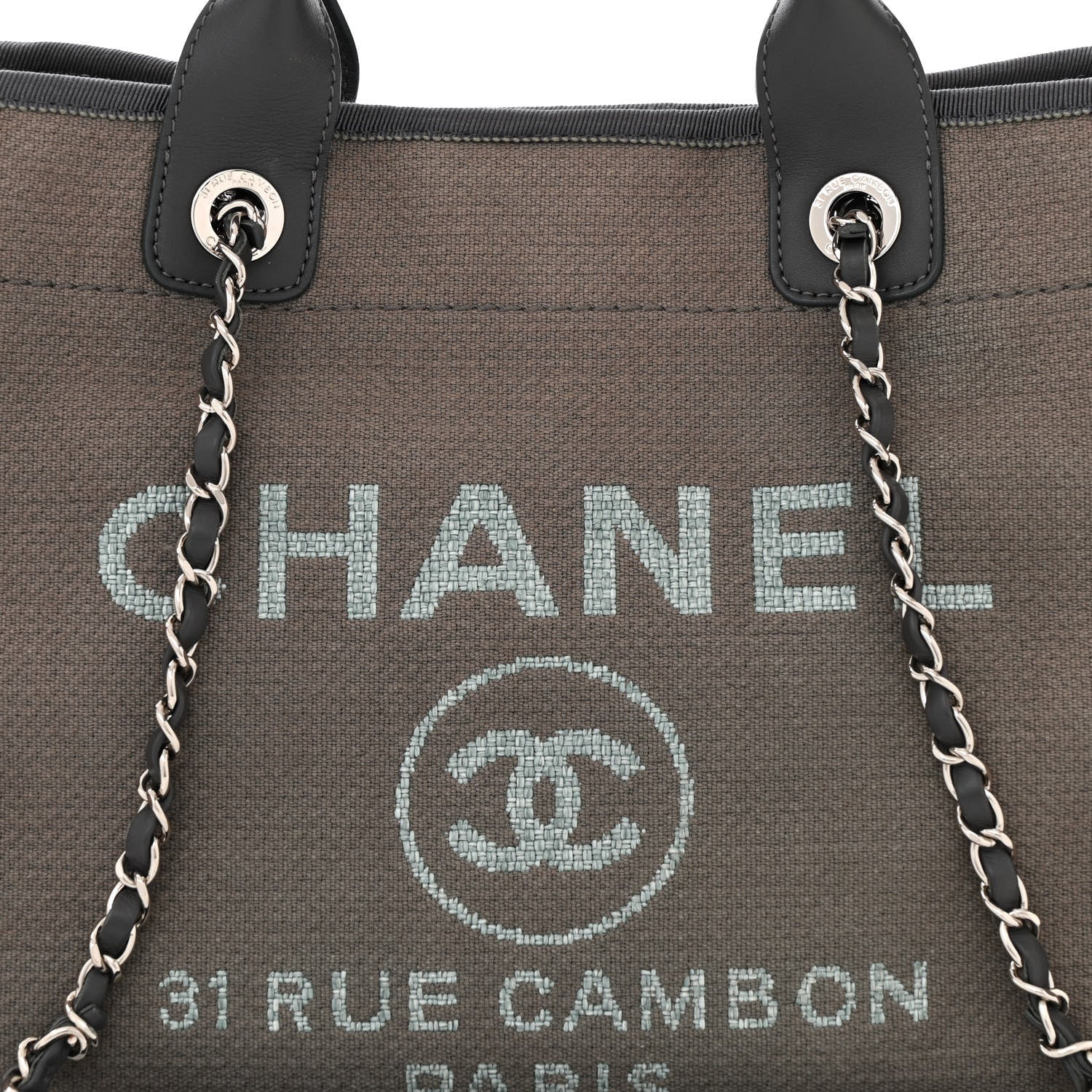 Chanel Mixed Fibers Small Deauville Tote Grey 9 of 11