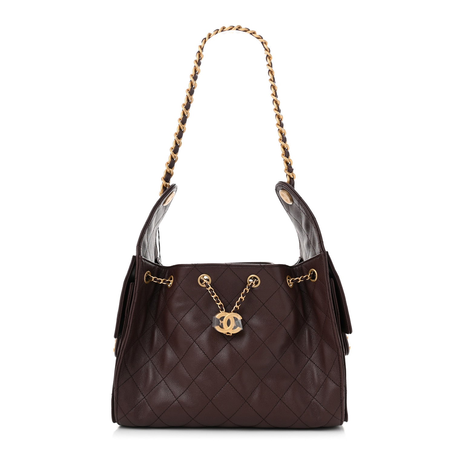 Chanel Caviar Quilted Small Chanel 25 Handbag Dark Brown 1681848