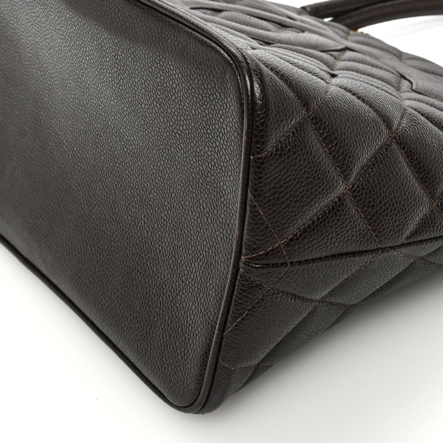 Chanel Caviar Quilted Medallion Tote Dark Brown 10 of 10