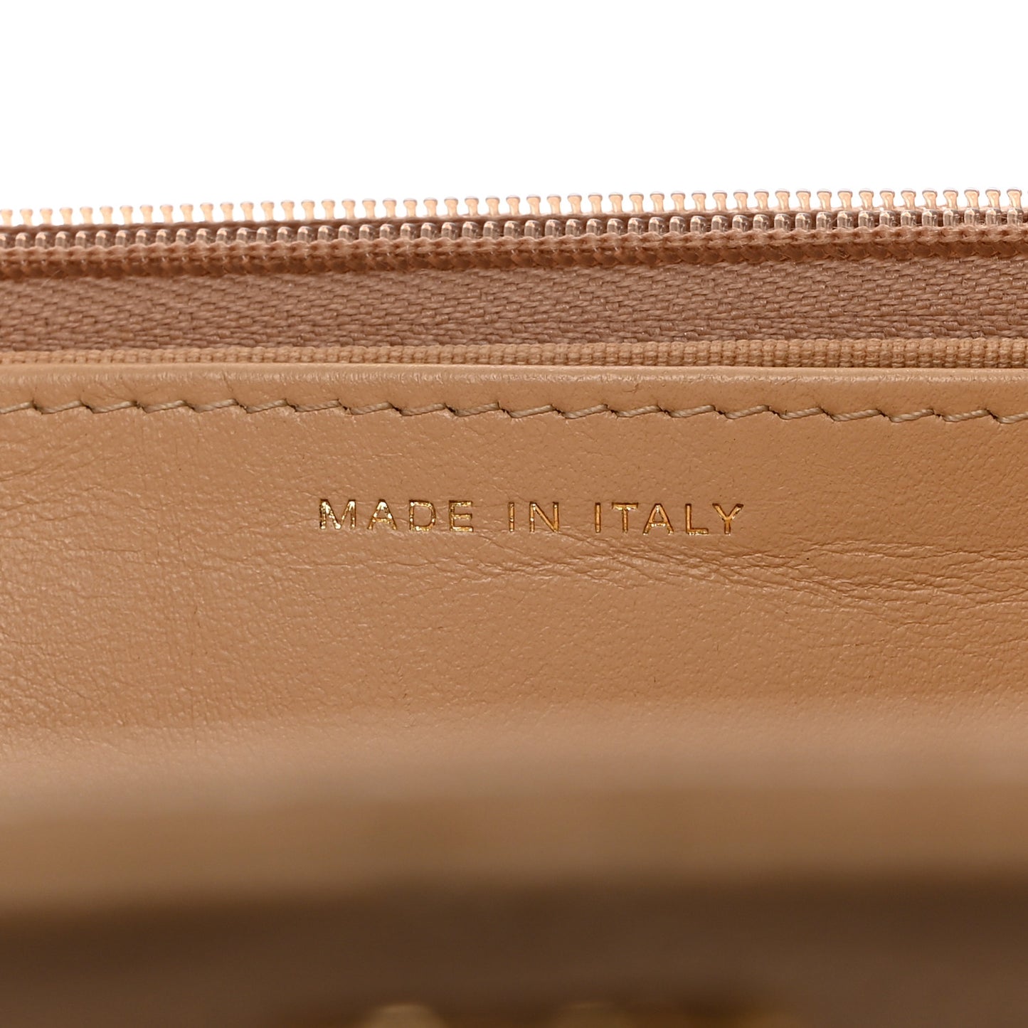 Caviar Quilted Wallet on Chain WOC Beige