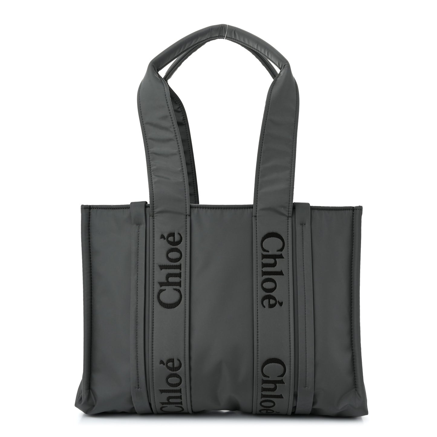 Recycled Nylon Medium Woody Ribbon Tote Elephant Grey