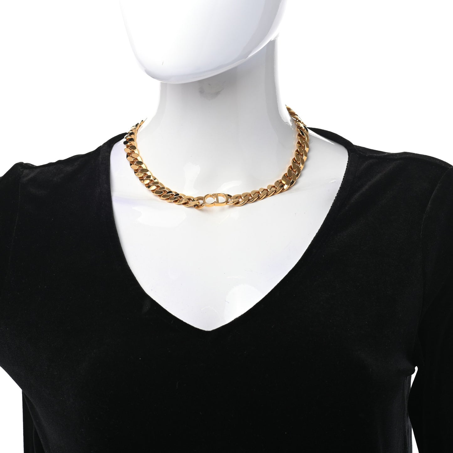 Metal CD Choker Necklace Gold