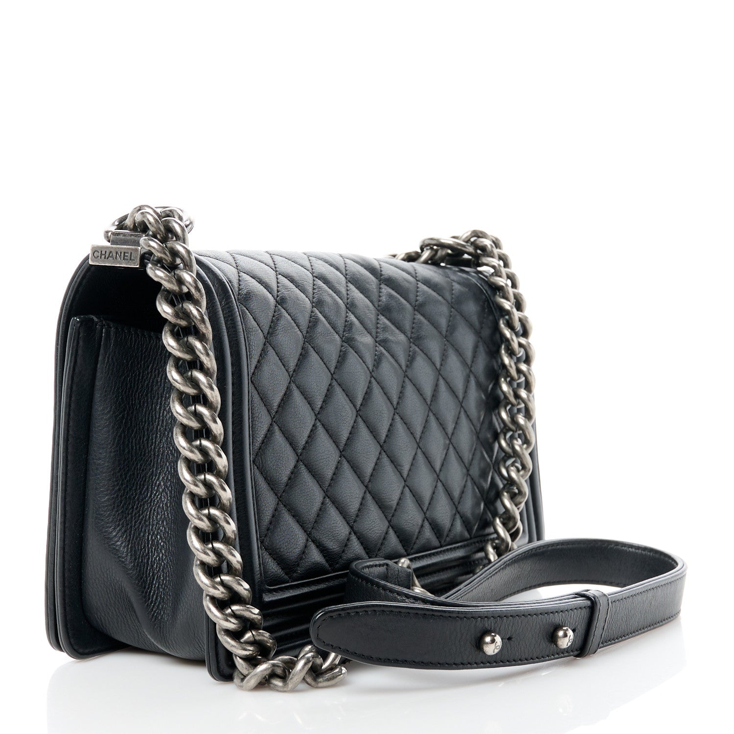 Chanel Lambskin Quilted Medium Boy Flap Black 3 of 10