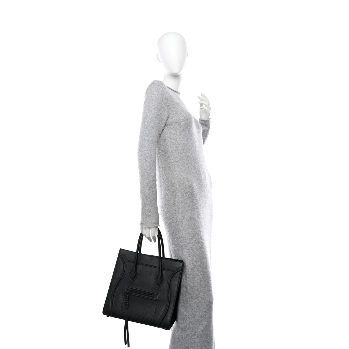 Supple Calfskin Medium Phantom Luggage Black