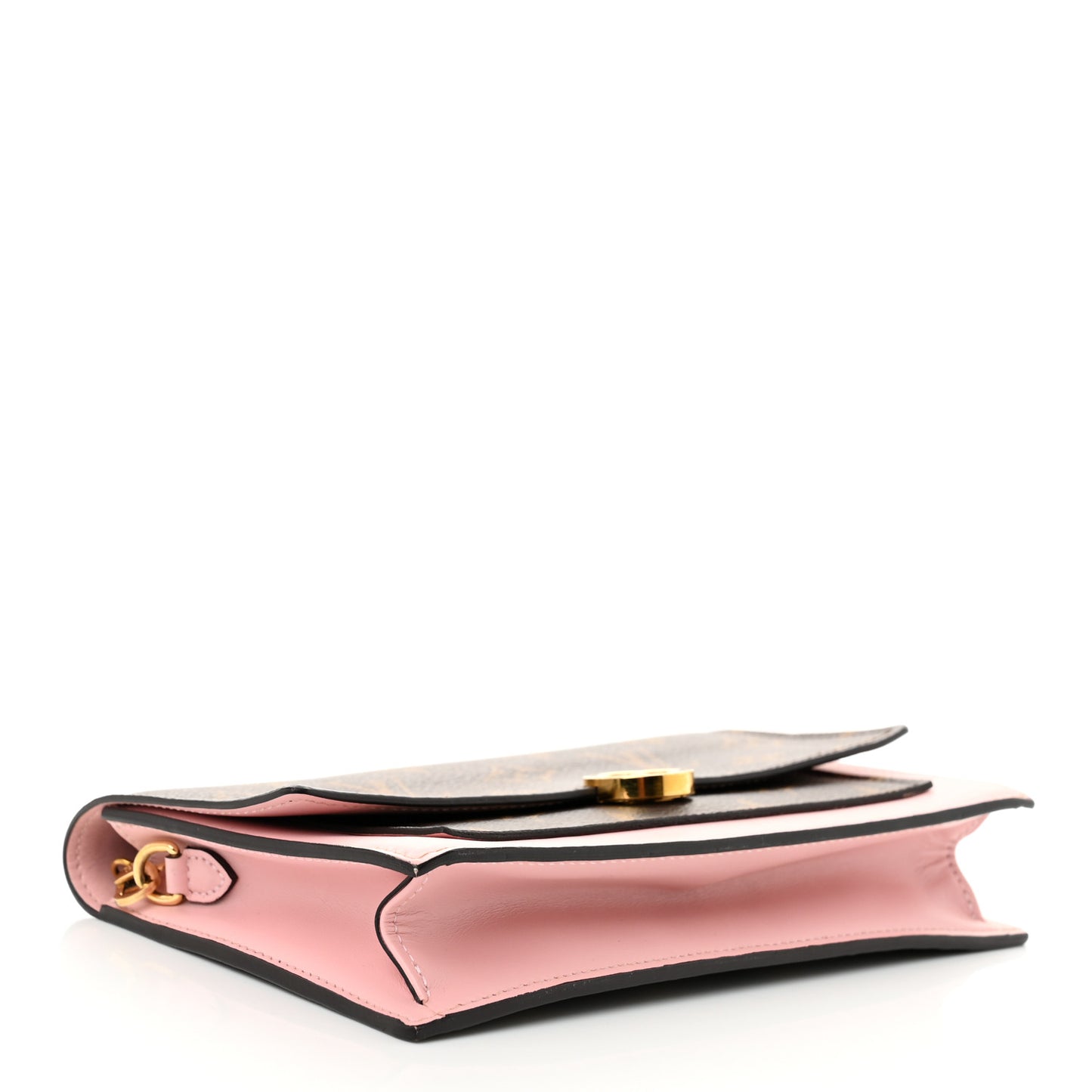 Monogram Flore Chain Wallet Rose Ballerine