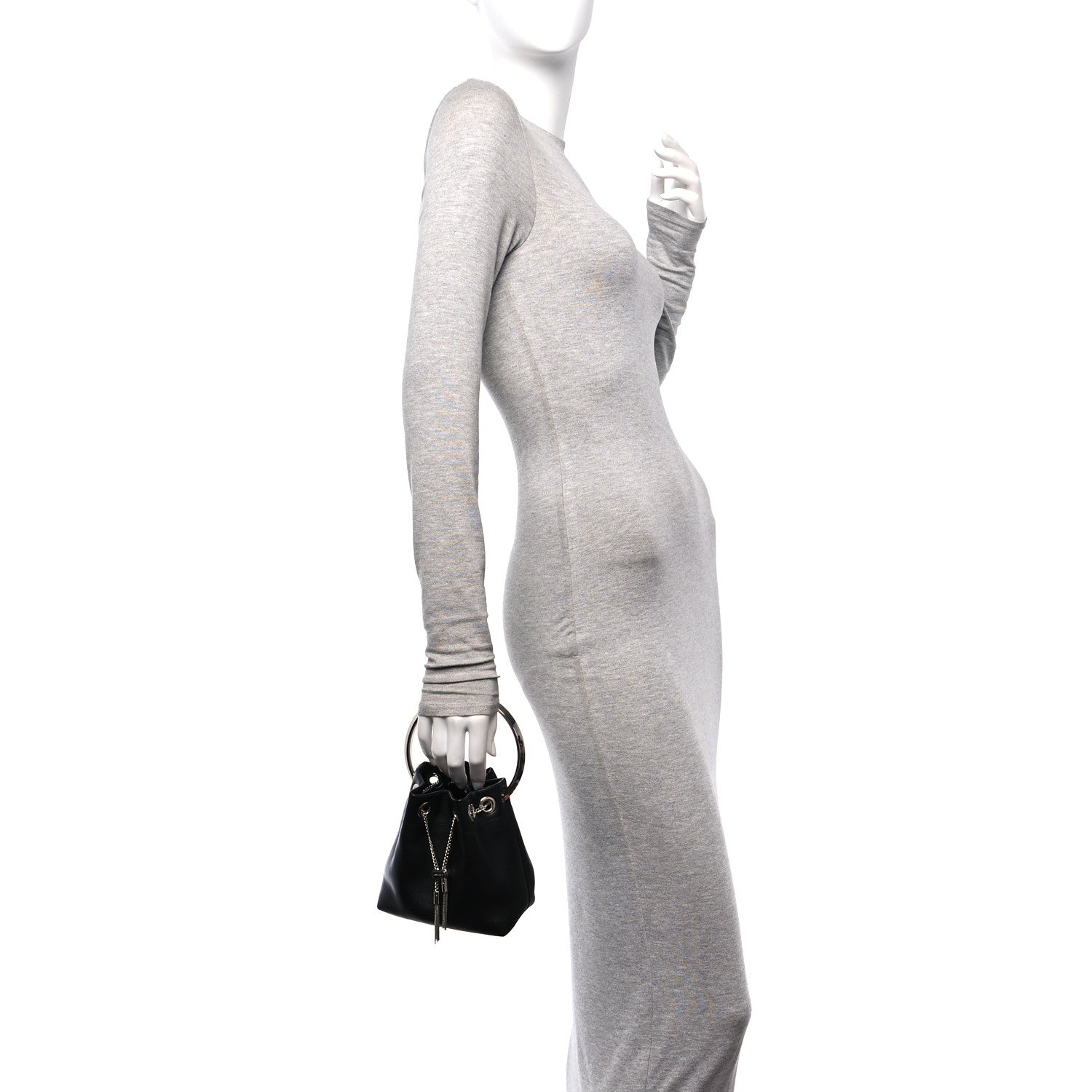 Jimmy Choo Calfskin Bon Bon Bag Bucket Bag Black 2 of 9