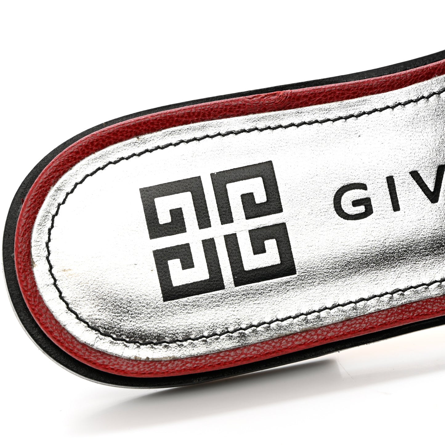 Grained Calfskin 4G Flat Sandals 35 Red Cherry