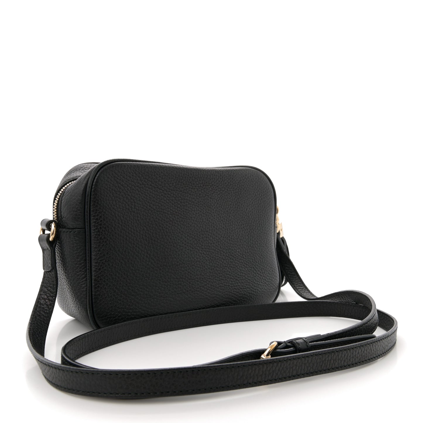 Pebbled Calfskin Small Soho Disco Bag Black