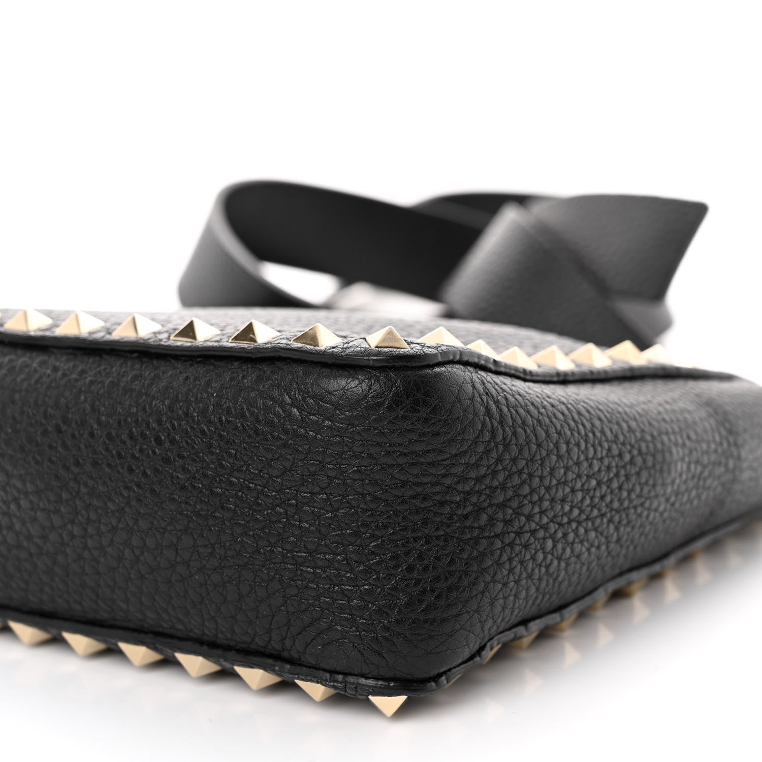 Valentino Garavani Pebbled Calfskin Mini Rockstud Flip-Lock Messenger Bag Black 9 of 9