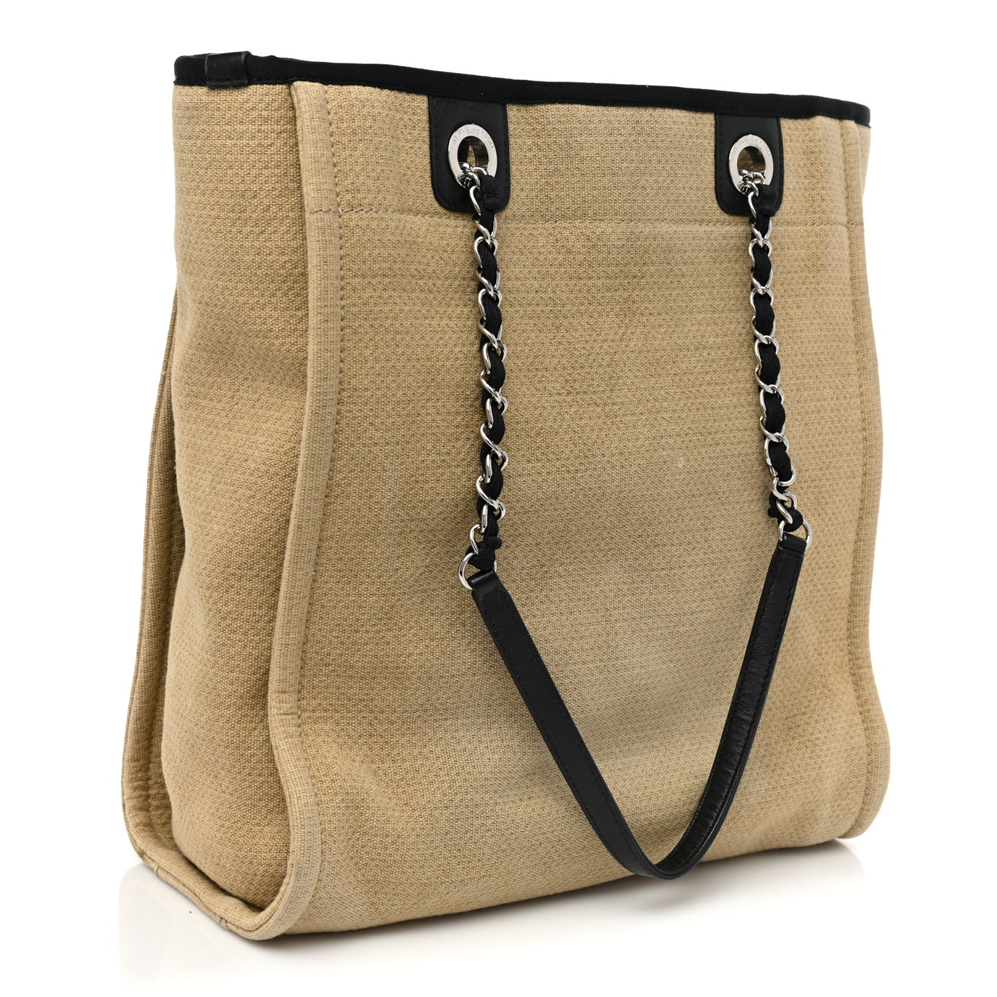 Canvas Mini Deauville Tote Beige Black