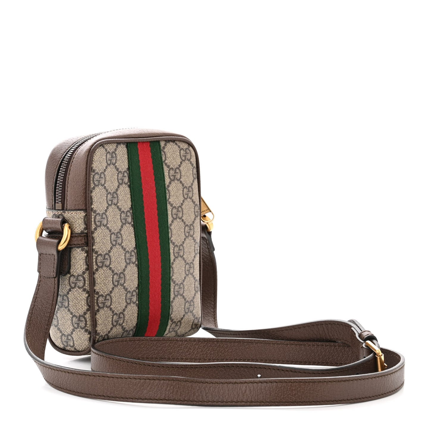 GG Supreme Monogram Web Mini Ophidia Messenger Brown