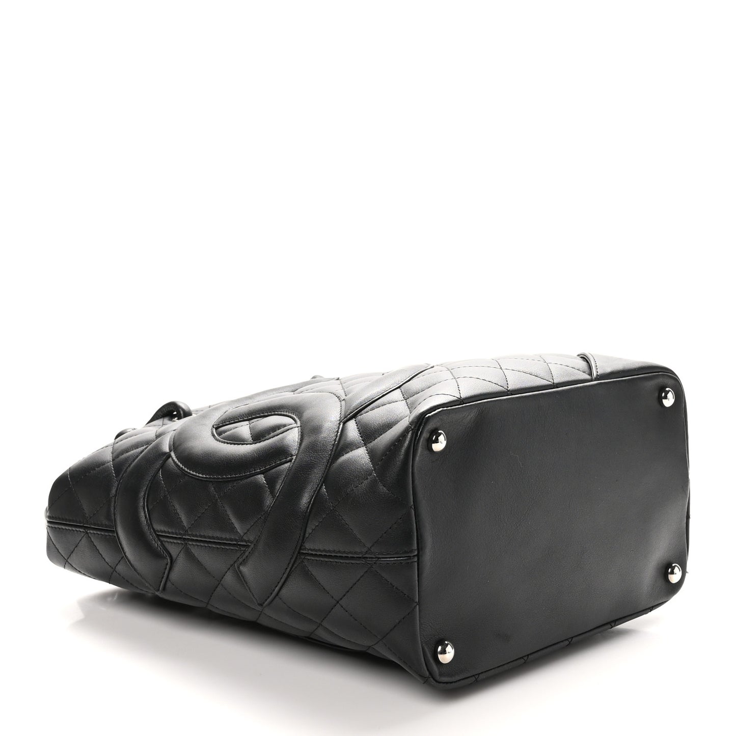 Calfskin Quilted Medium Cambon Tote Black