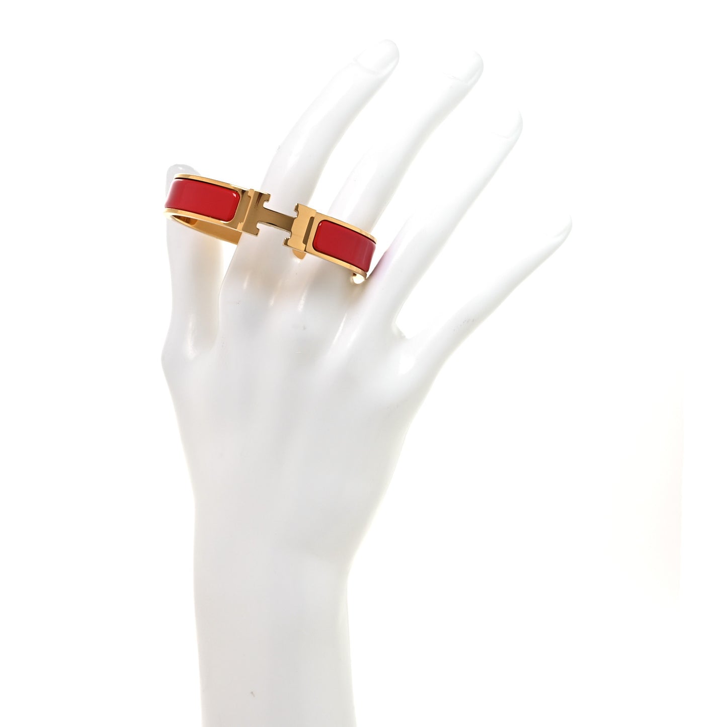 Enamel Narrow Clic Clac H Bracelet PM Rouge Bandana