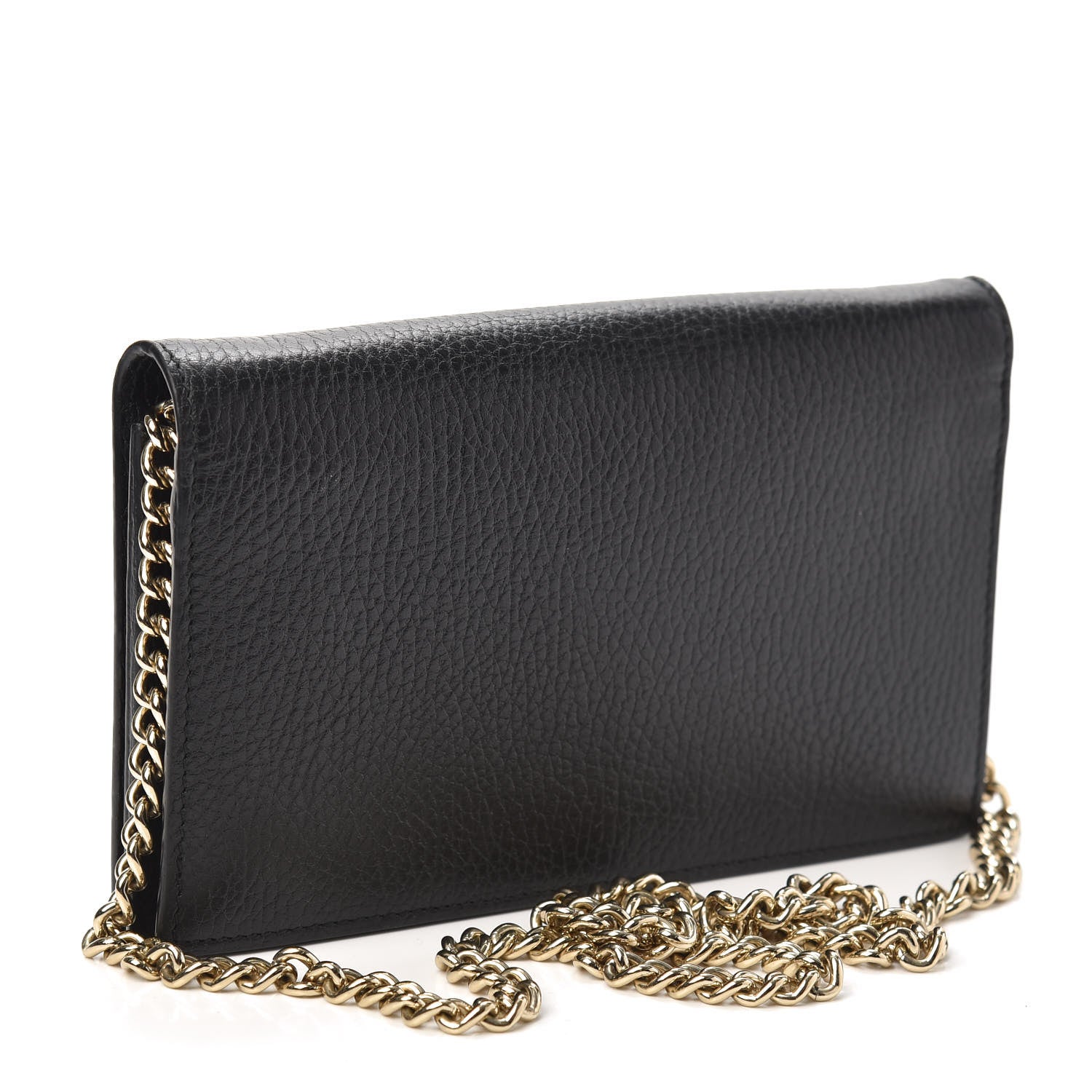Gucci Dollar Calfskin Medium Betty Chain Wallet Black 3 of 8