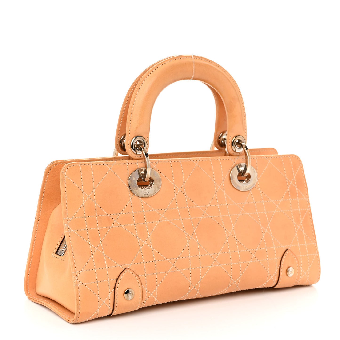 Calfskin Cannage Stitched Small East West Lady Dior Camel