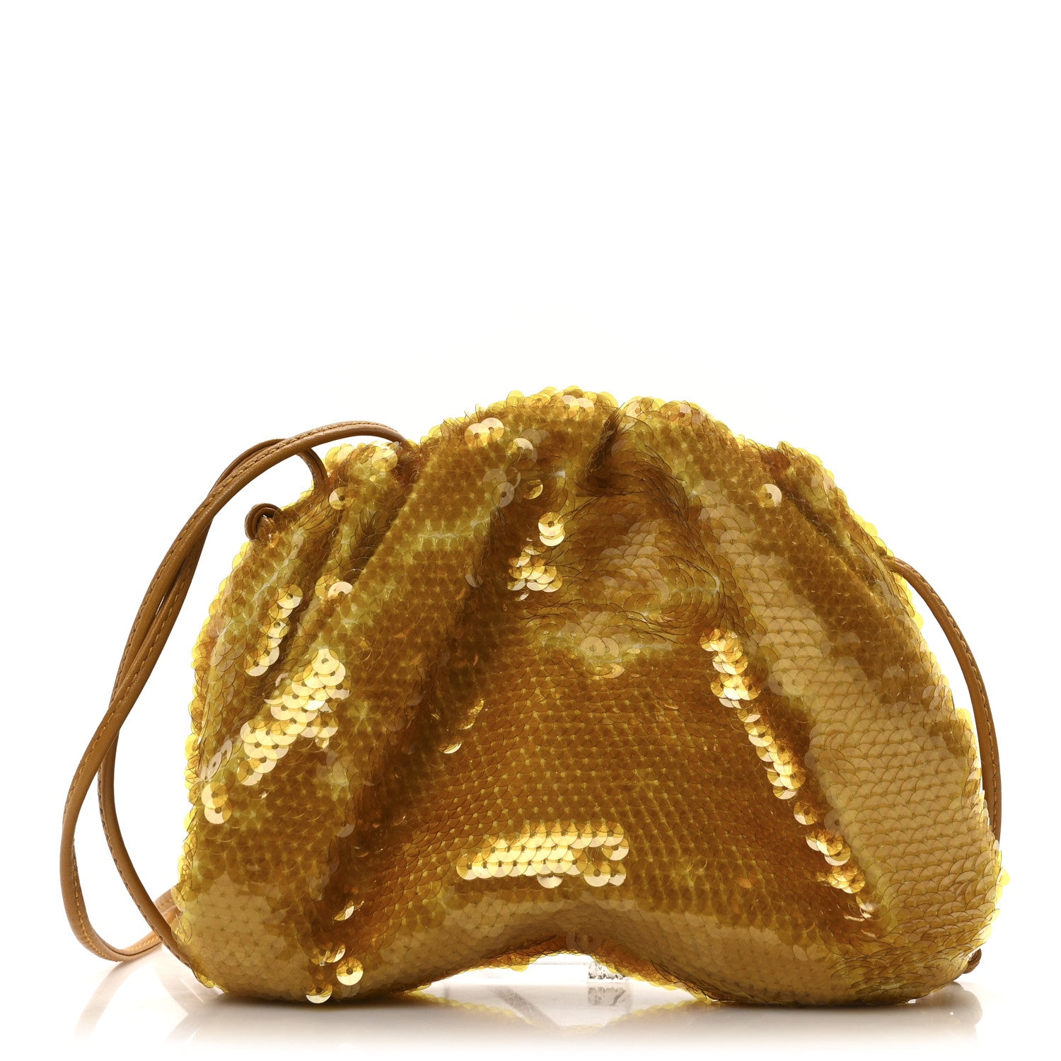 Bottega Veneta Sequin The Mini Pouch Honeycomb Okra 1735792
