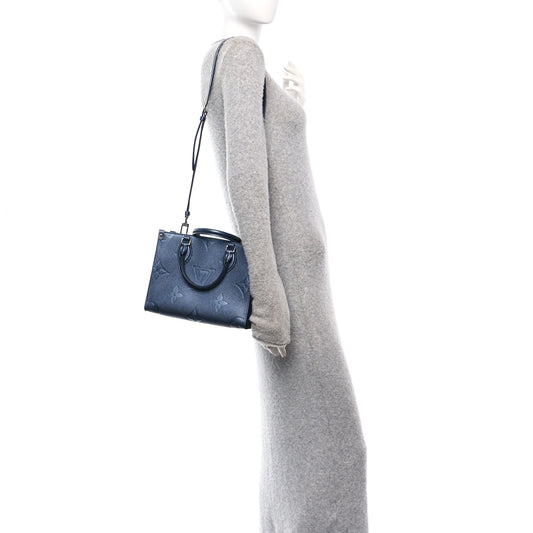 Metallic Empreinte Monogram Giant Onthego PM Navy Nacre