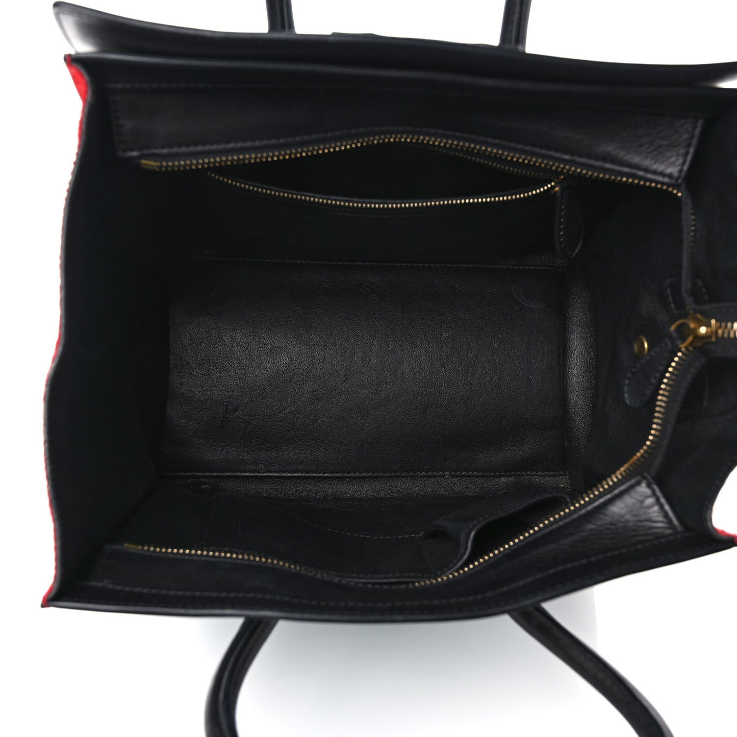Pony Hair Mini Tri-Color Luggage Glacier Red Black