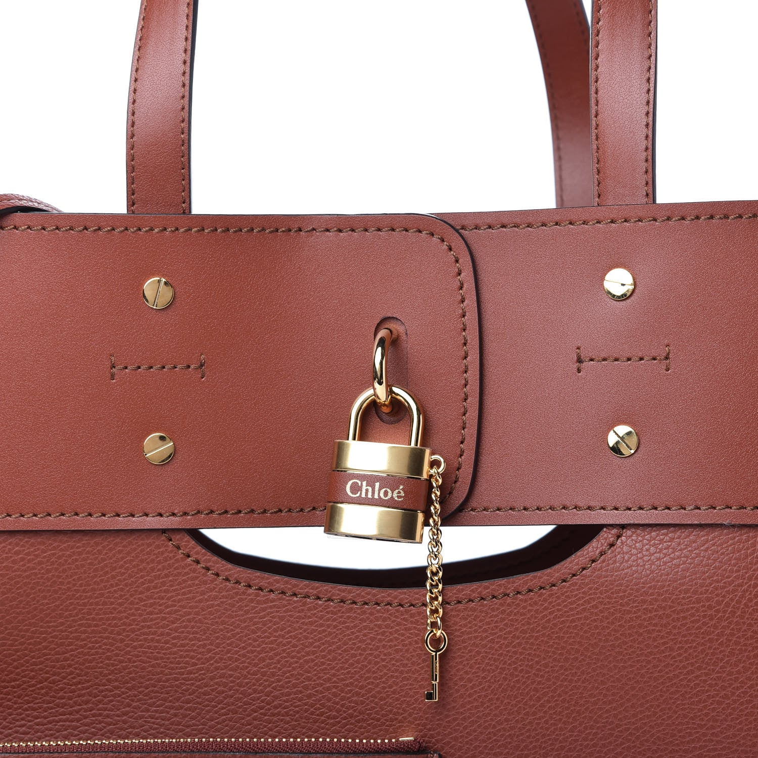 Chloe Smooth Grained Calfskin Medium Aby Tote Sepia Brown 8 of 11