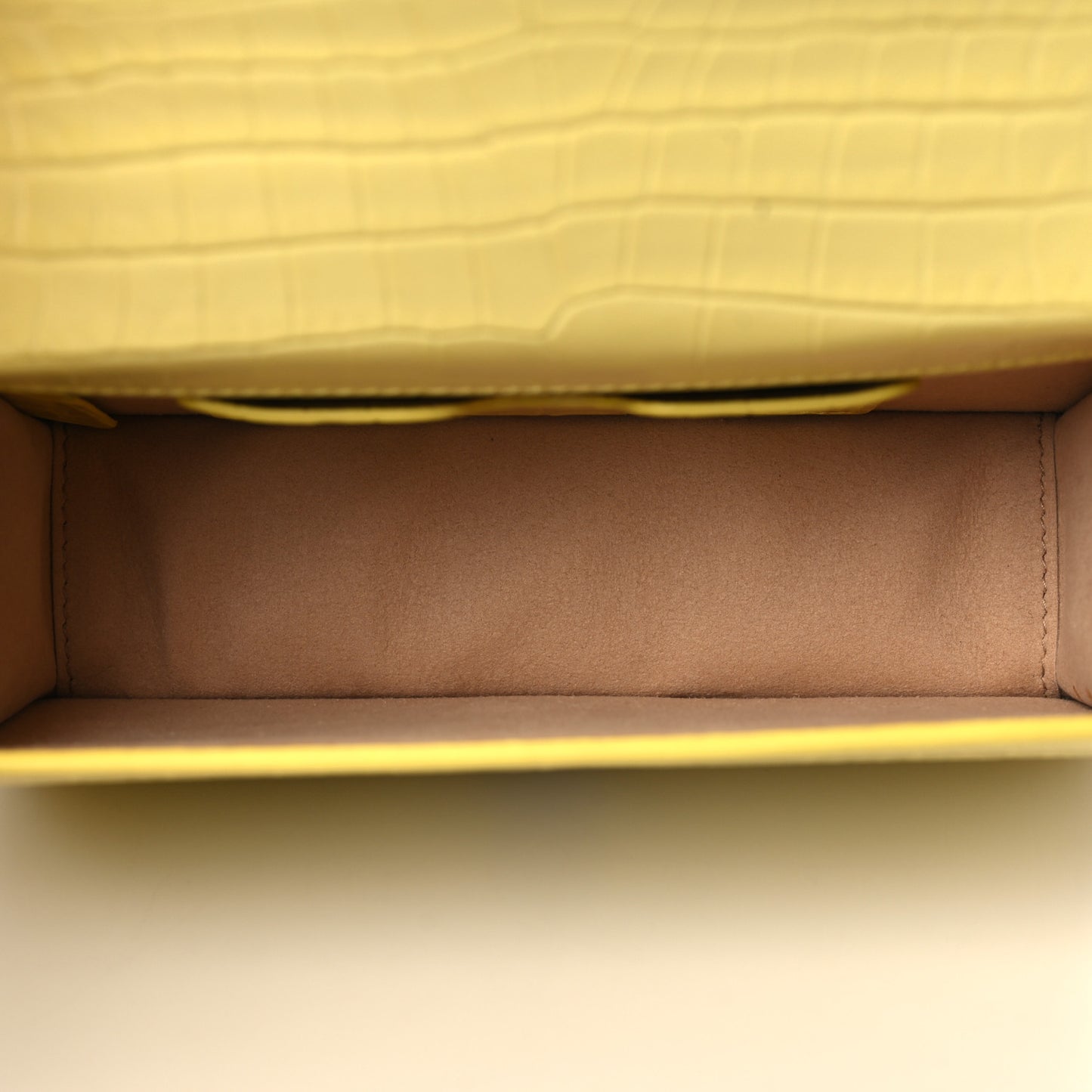 Shiny Crocodile Embossed Jeweled Satchel Pop Yellow